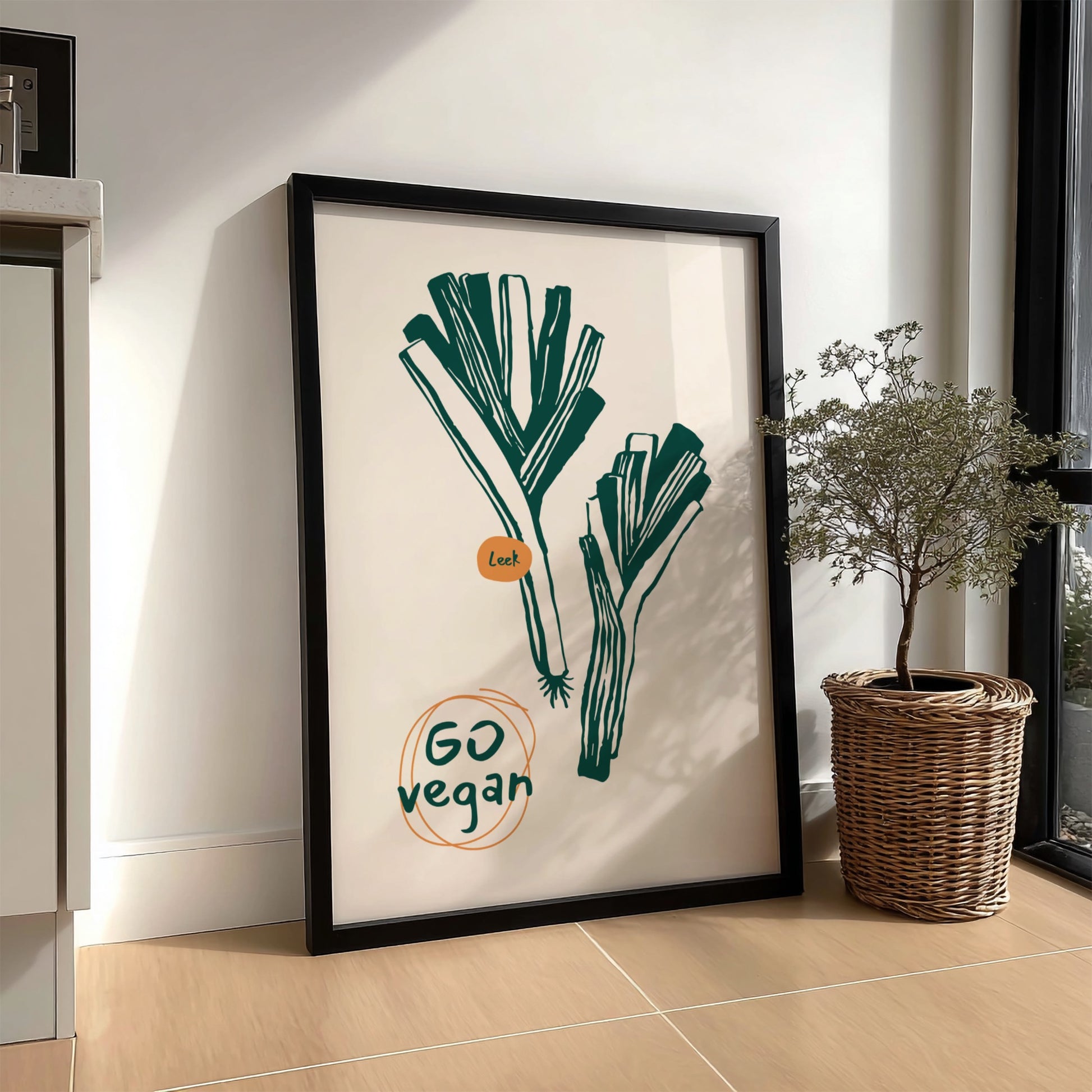 Go Vegan Poster - Bold Plant-Based Motivation Wall Art Print