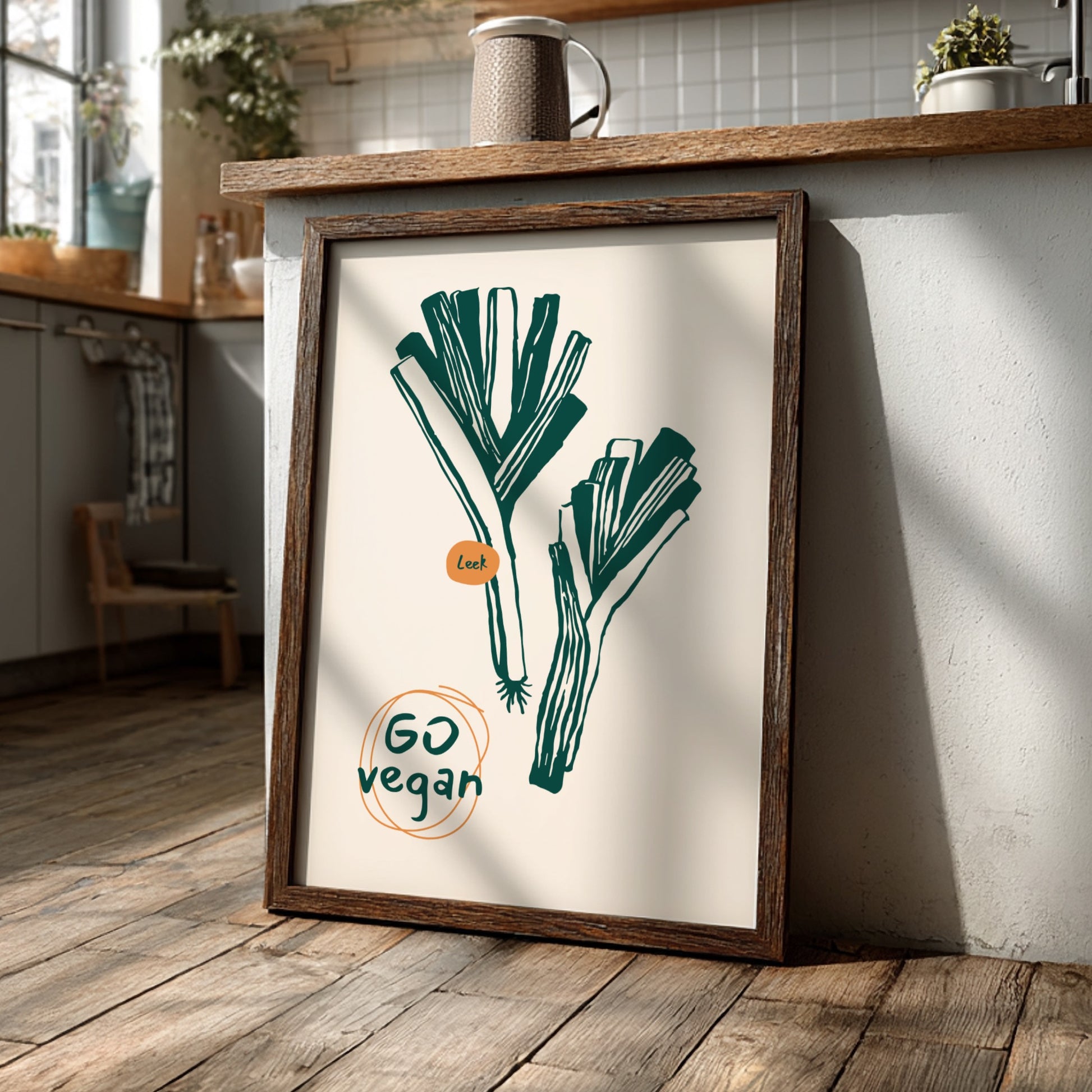Go Vegan Poster - Bold Plant-Based Motivation Wall Art Print