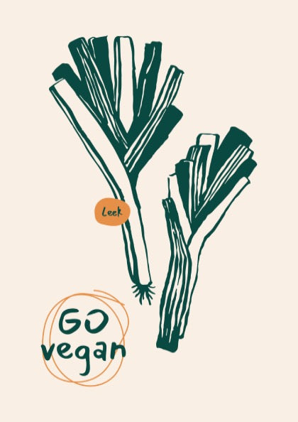 Go Vegan Poster - Bold Plant-Based Motivation Wall Art Print