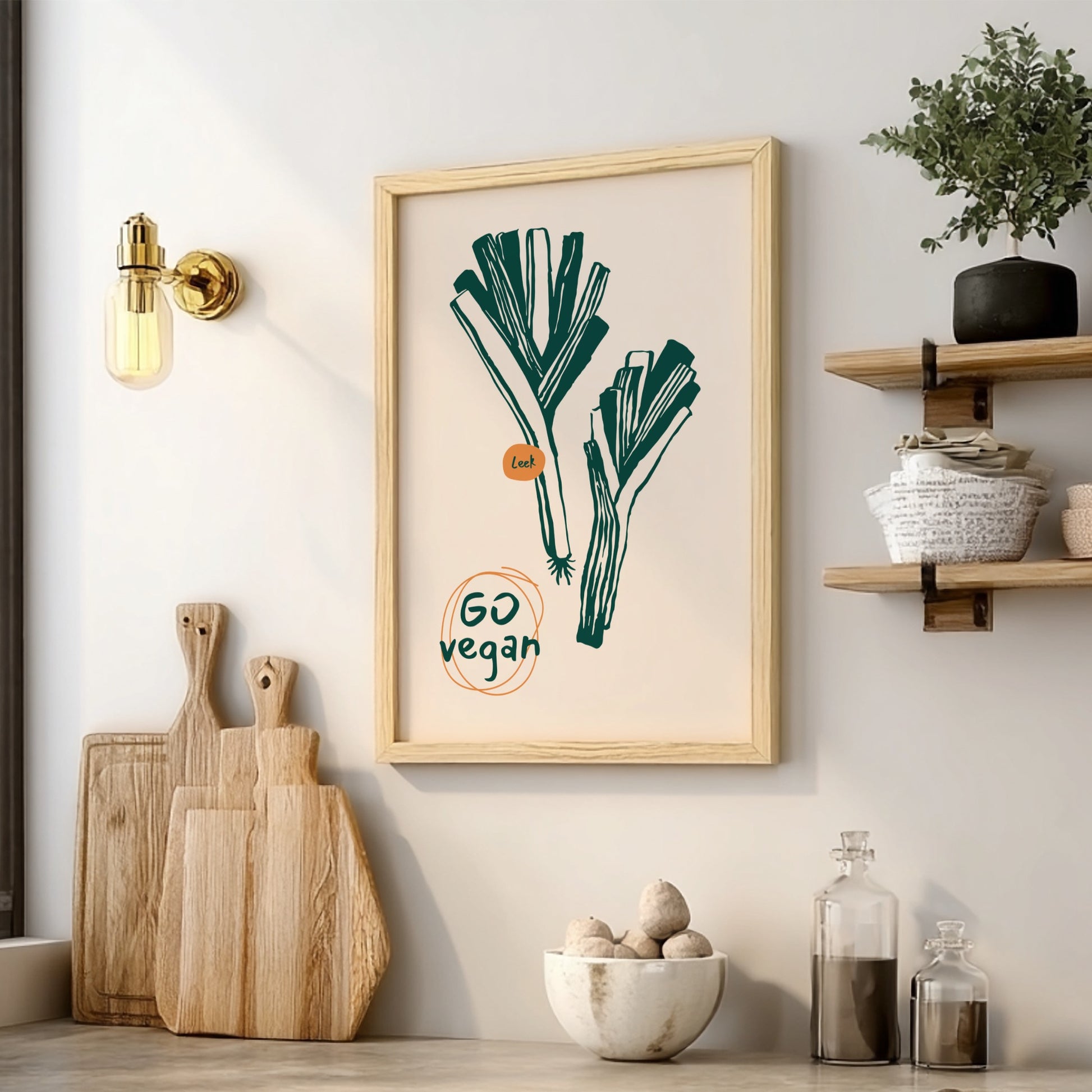 Go Vegan Poster - Bold Plant-Based Motivation Wall Art Print