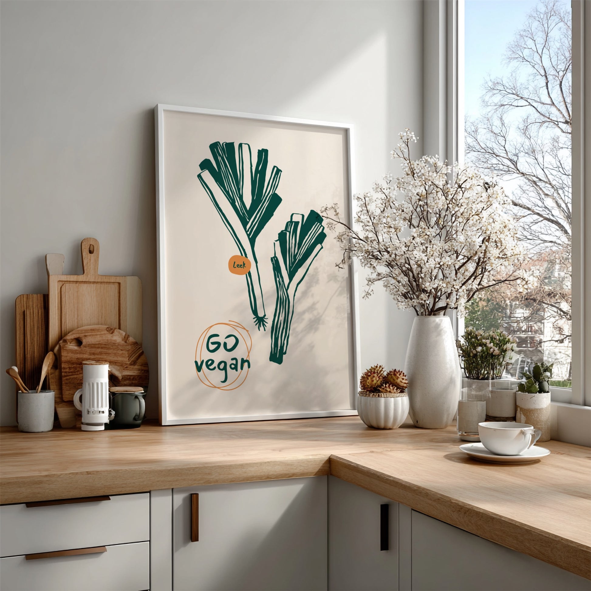 Go Vegan Poster - Bold Plant-Based Motivation Wall Art Print