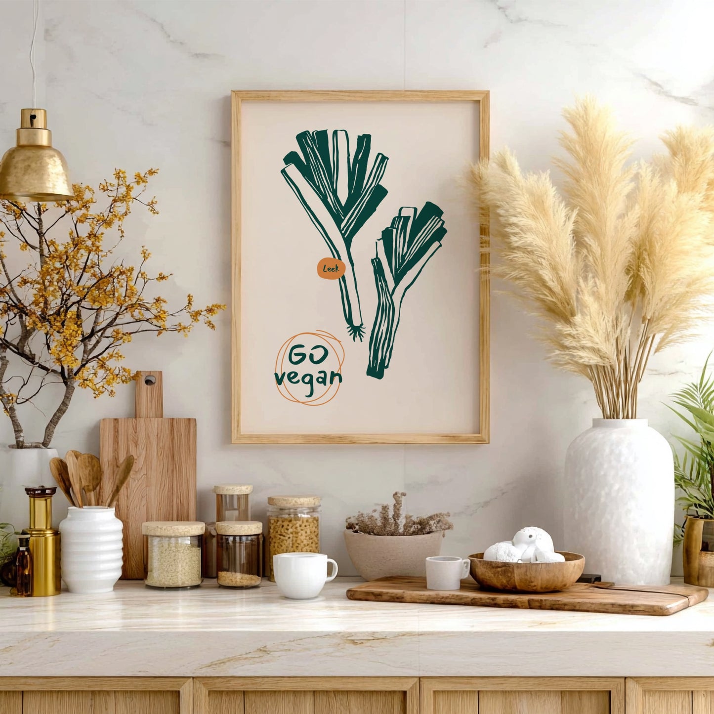 Go Vegan Poster - Bold Plant-Based Motivation Wall Art Print