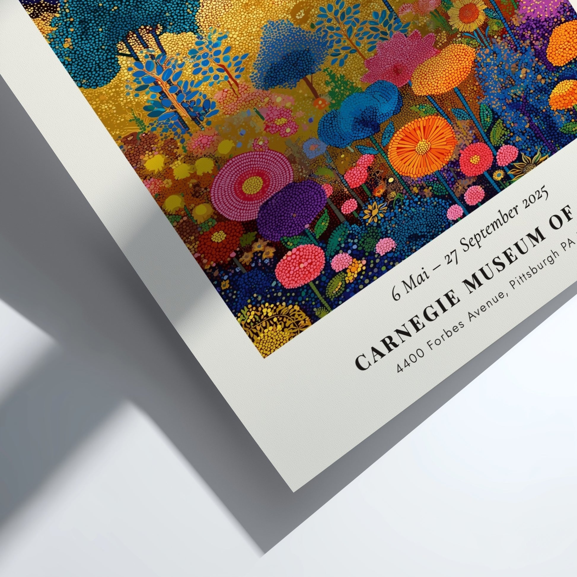 Gold Blüte und Licht poster featuring vibrant floral elements and gold tones, inspired by Gustav Klimt's