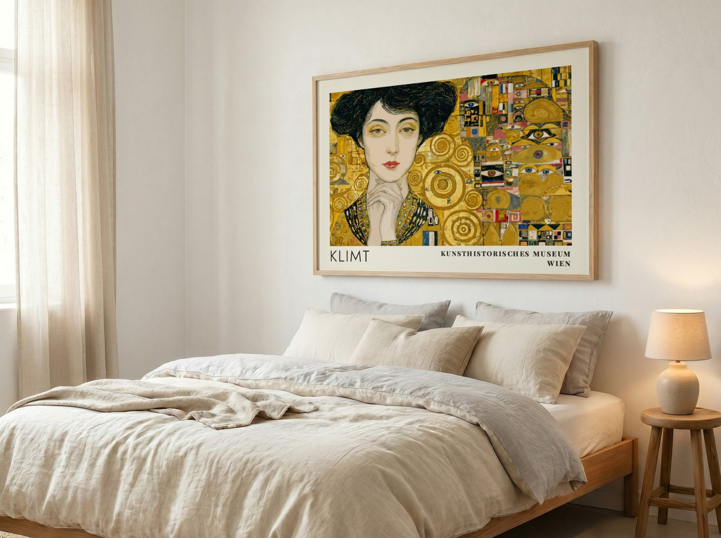 Gold und Seele poster featuring Klimt inspired design with gold tones and intricate patterns