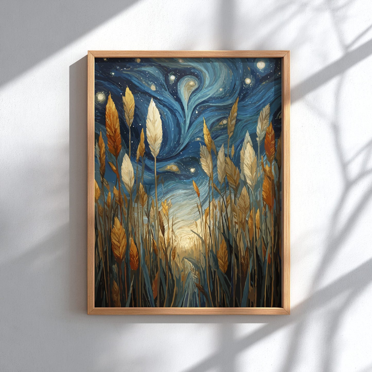 Golden Field - Sun-Drenched Tall Grass and Open Sky Wall Art