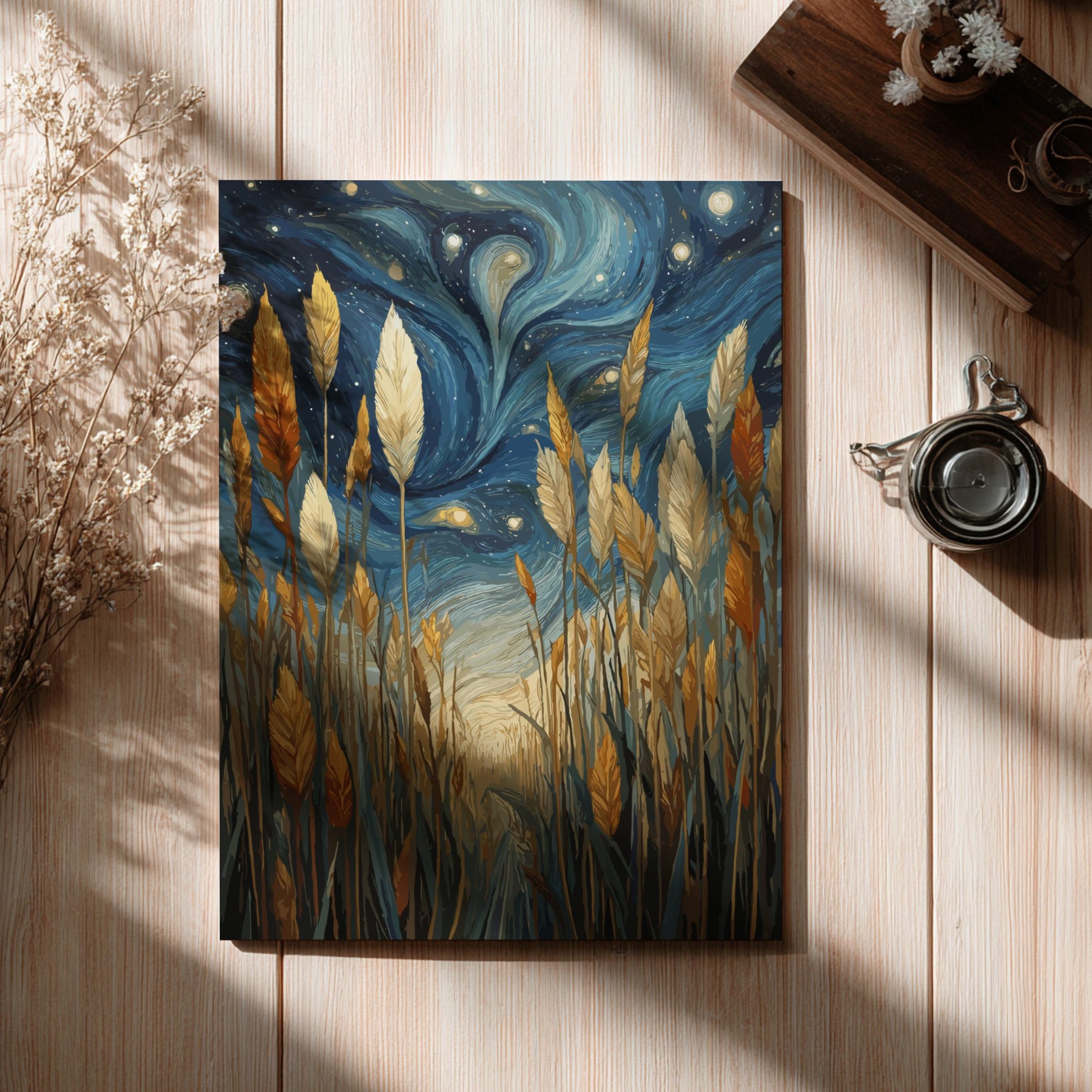 Golden Field - Sun-Drenched Tall Grass and Open Sky Wall Art