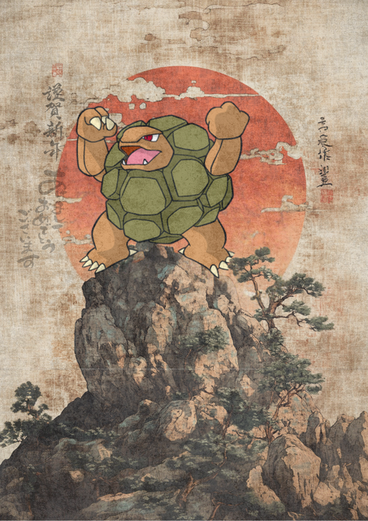 Golem Poster: Japanese Style Legendary Pokemon Inspired Anime Artwork, Pokemon TCG Golem