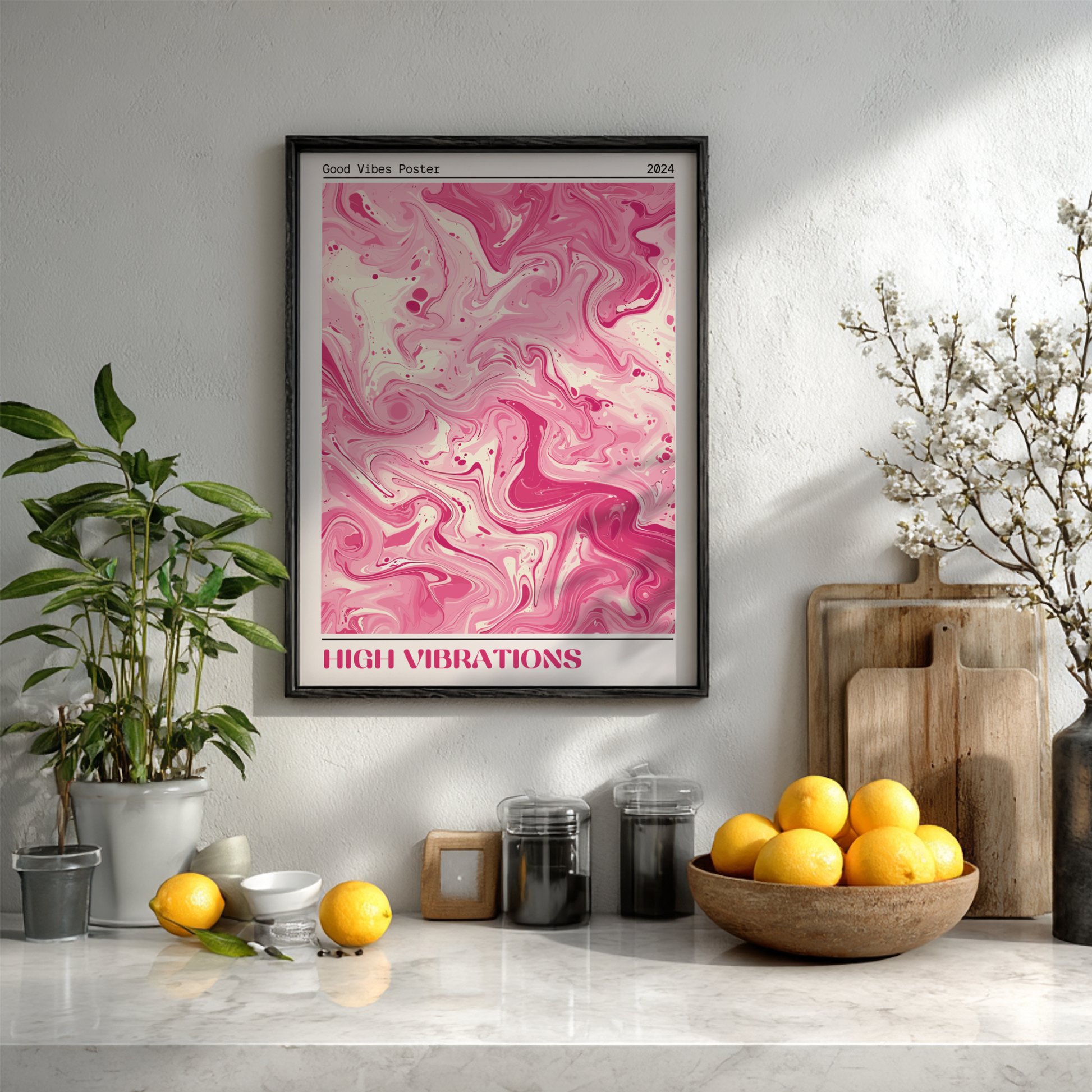 Good Vibes: High Vibrations - Modern Minimalist Abstract Art Print