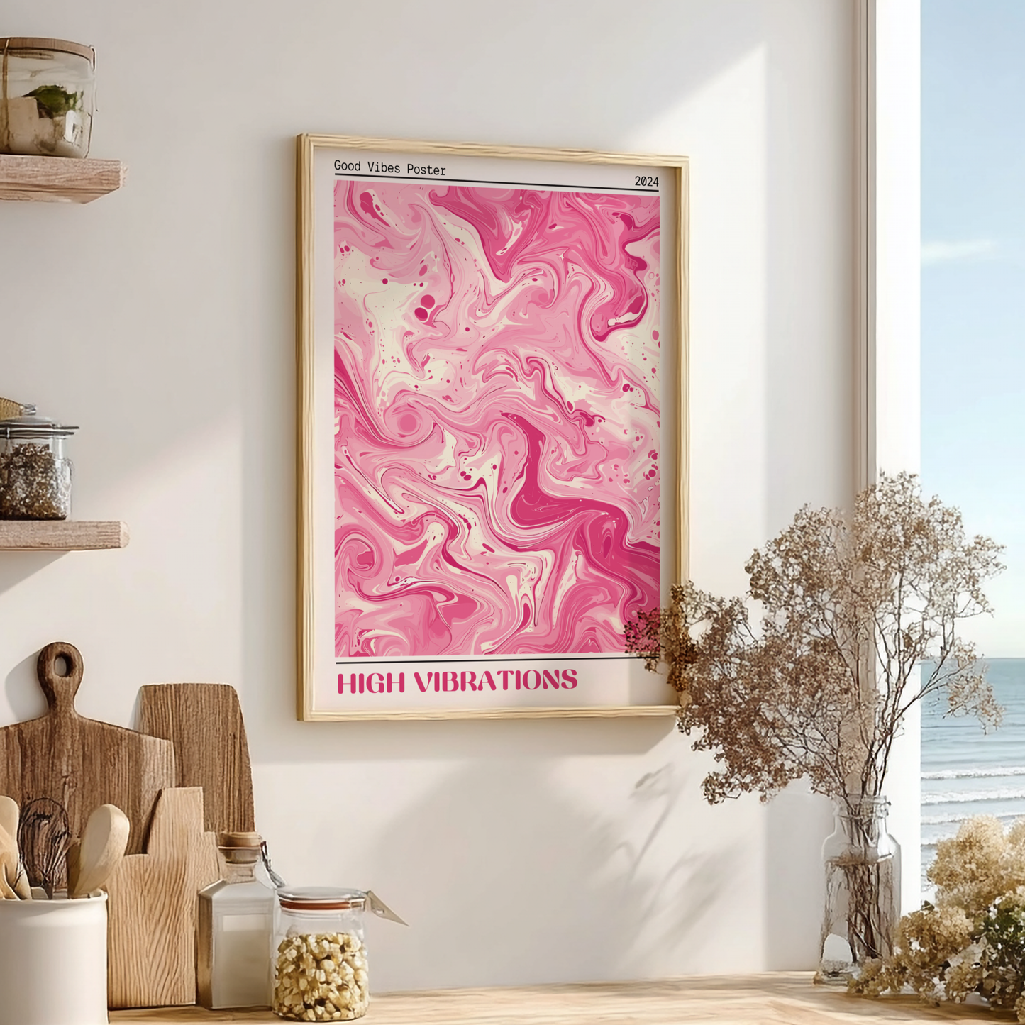 Good Vibes: High Vibrations - Modern Minimalist Abstract Art Print