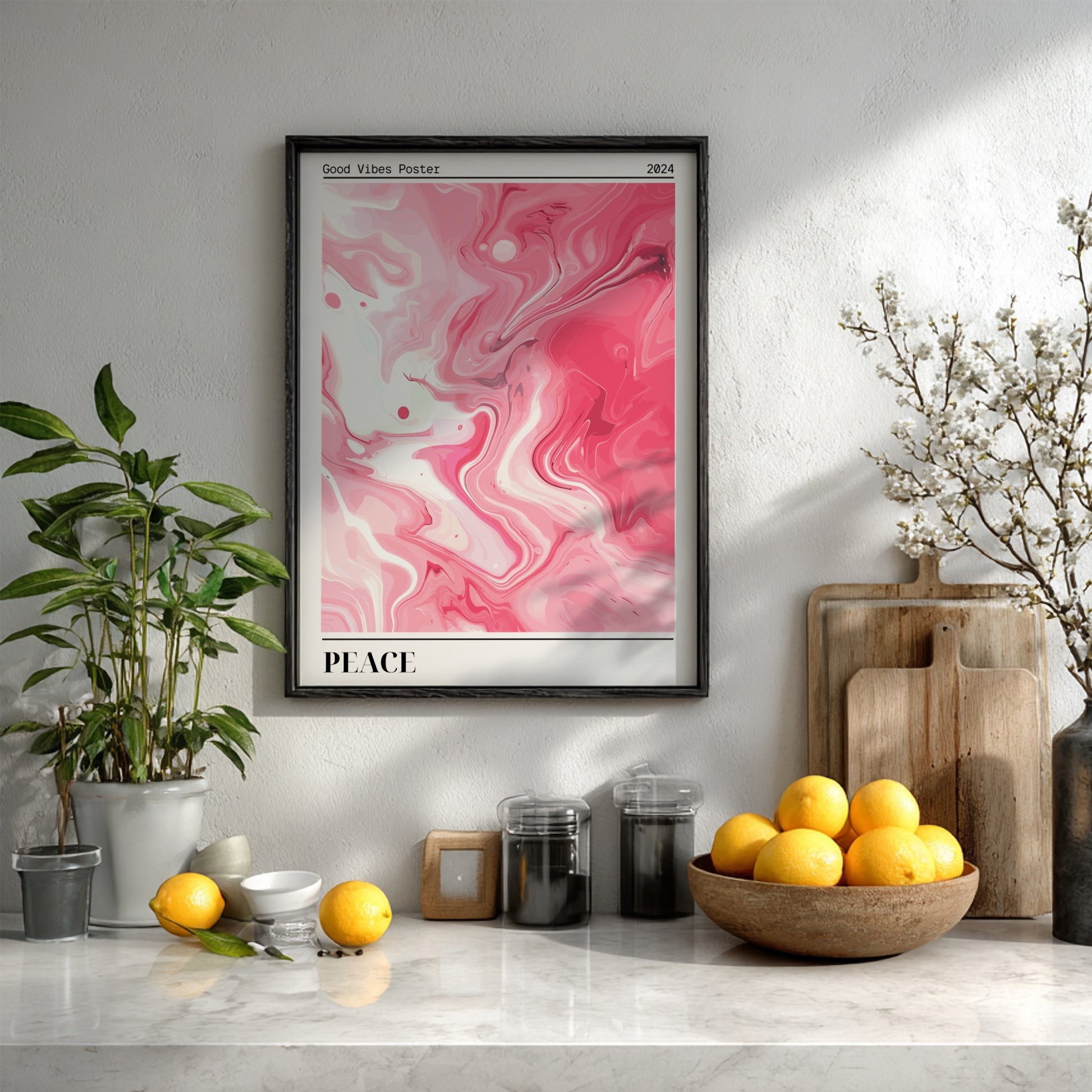 Good Vibes: Peace - Modern Minimalist Abstract Art Print