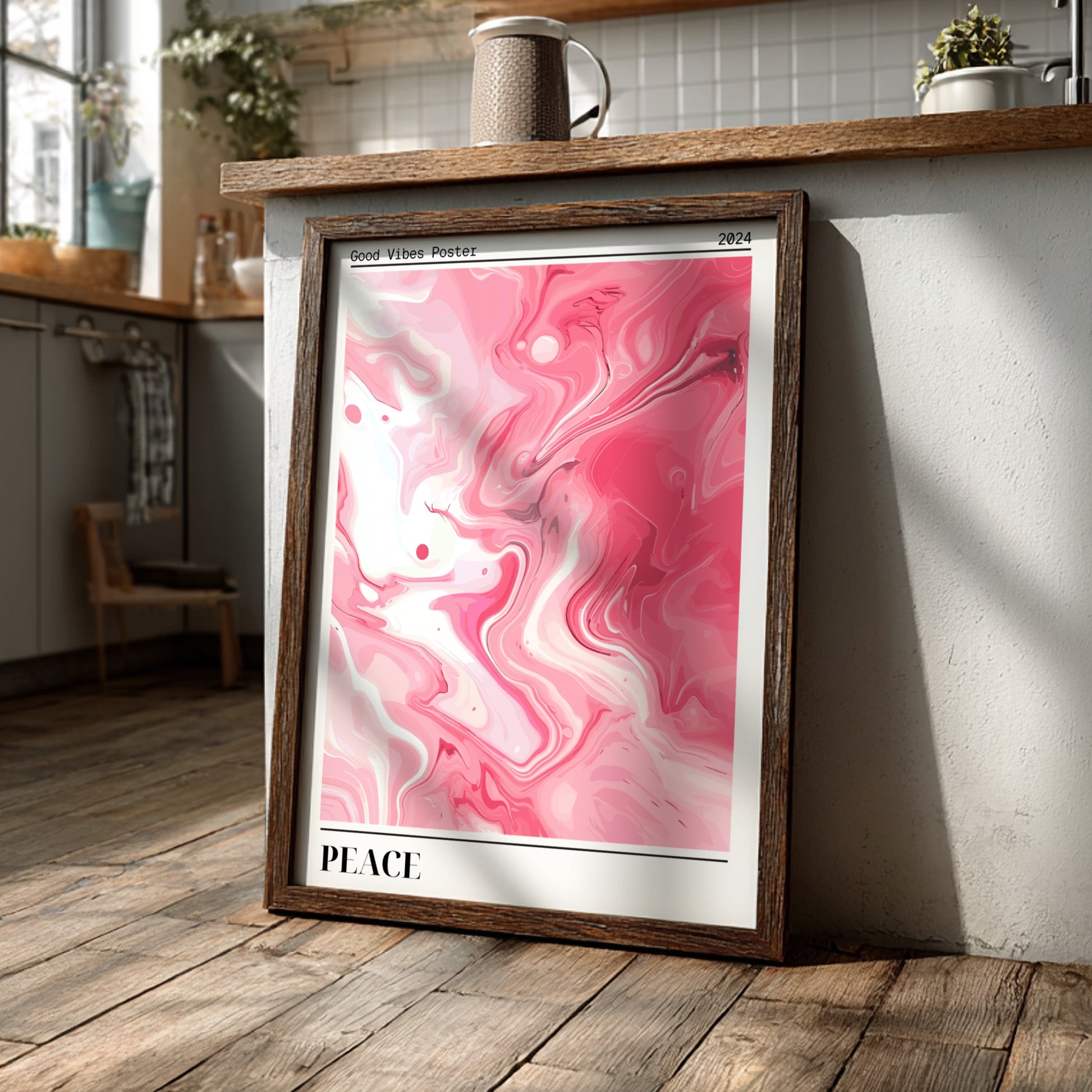 Good Vibes: Peace - Modern Minimalist Abstract Art Print