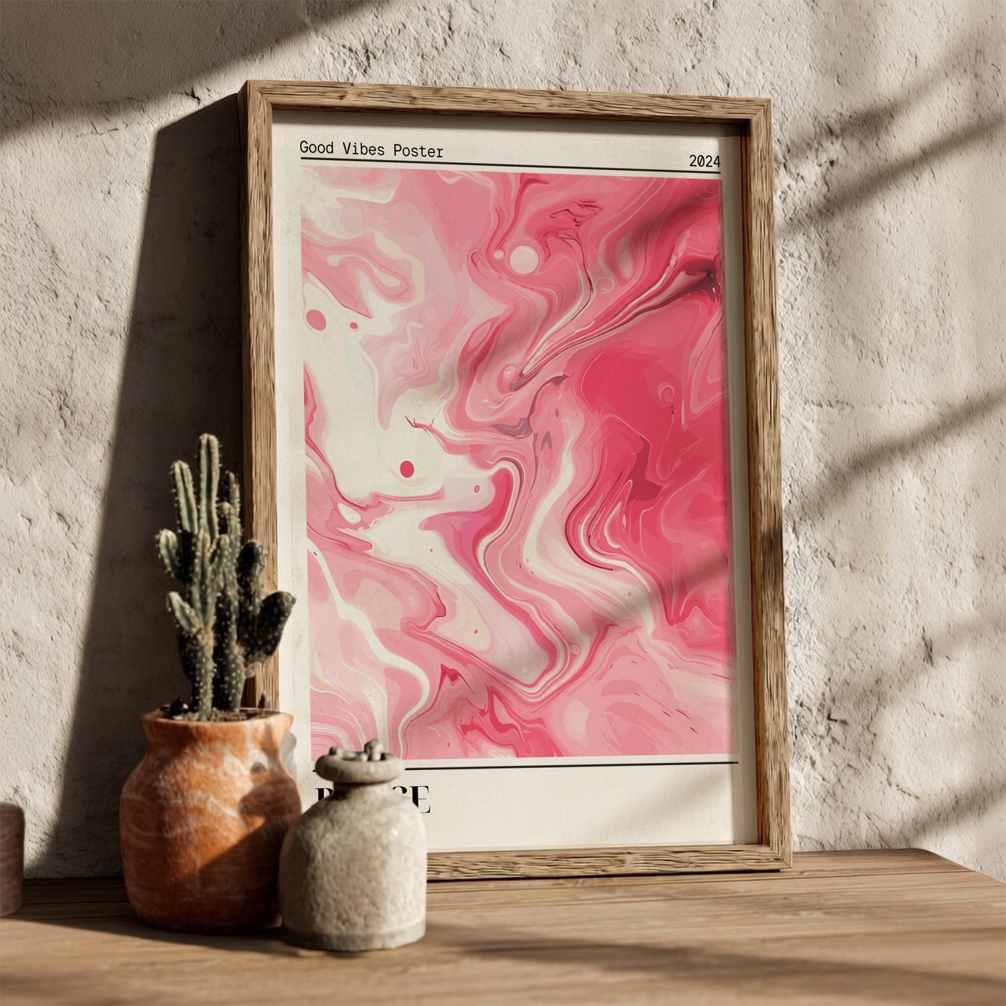 Good Vibes: Peace - Modern Minimalist Abstract Art Print