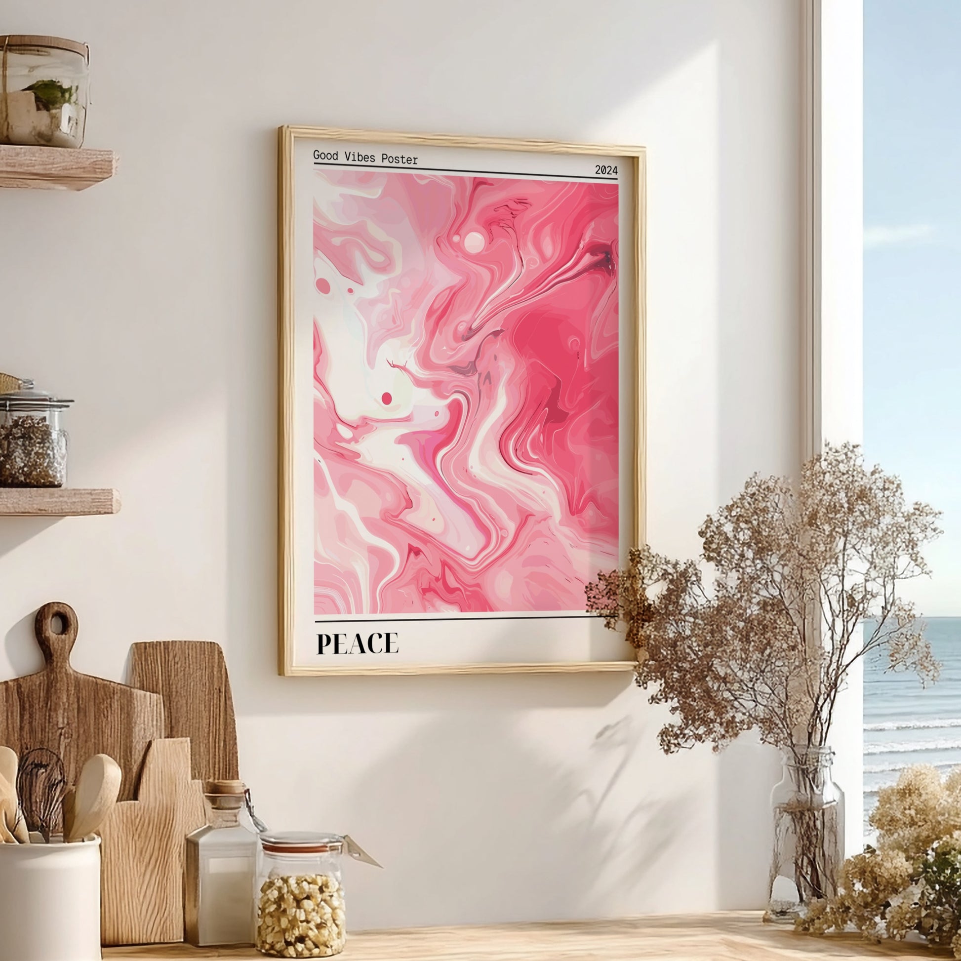 Good Vibes: Peace - Modern Minimalist Abstract Art Print