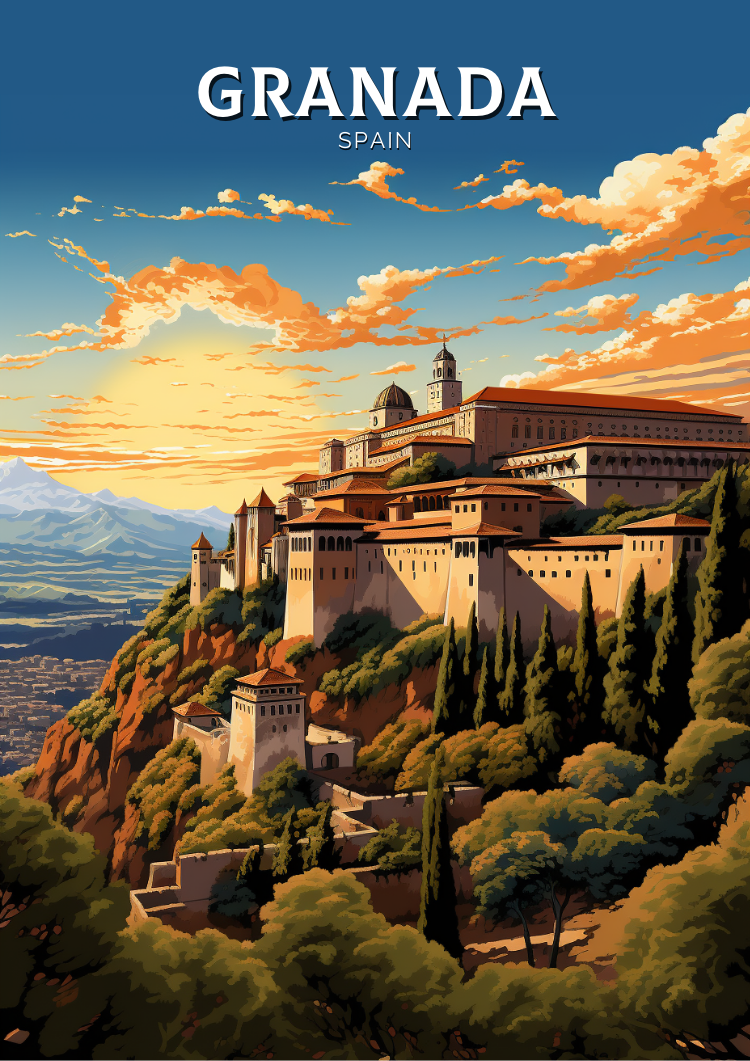 Europe GRANADA TRAVEL WALL ART - SPAIN POSTER