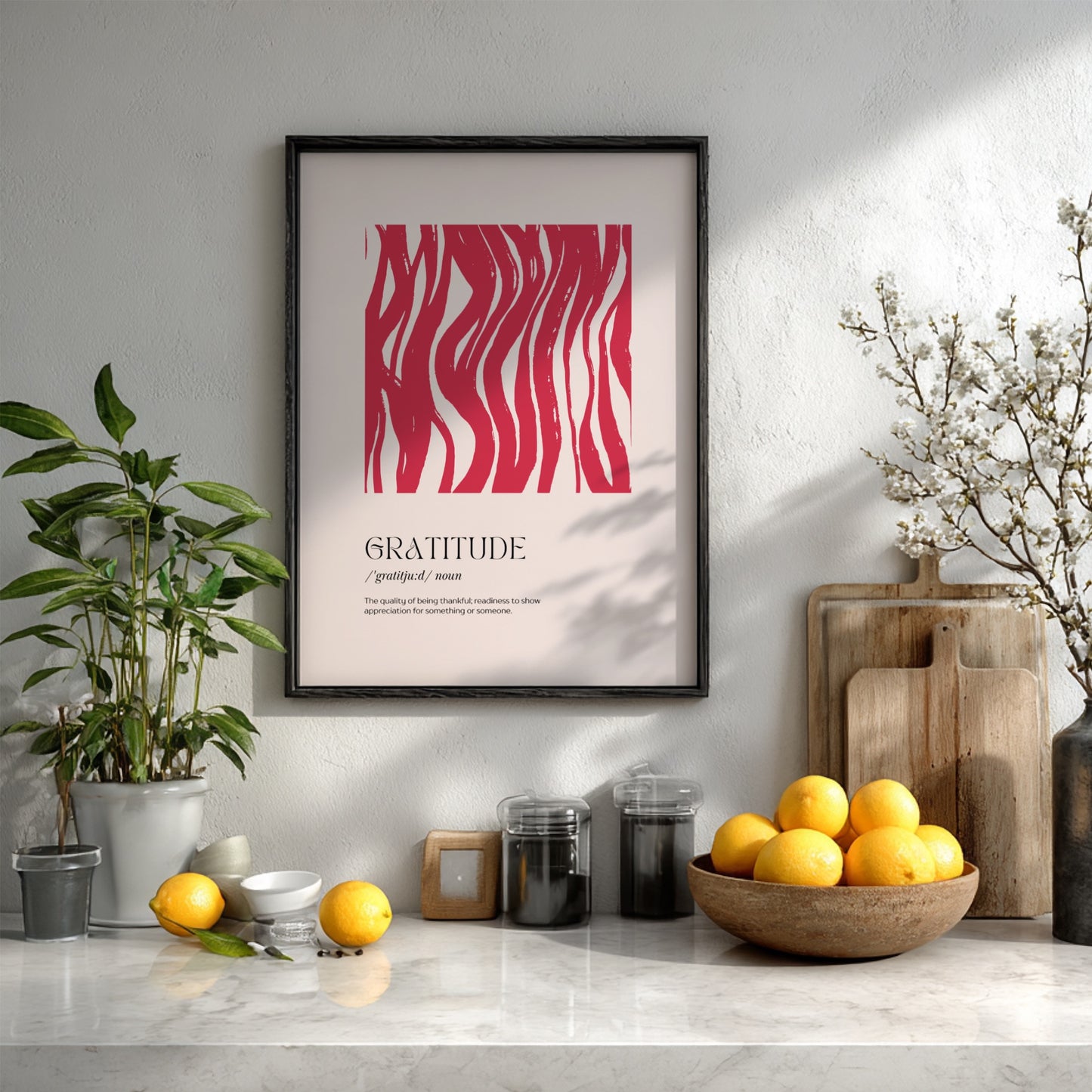 Gratitude Definition: Modern Minimalist Typography Wall Art