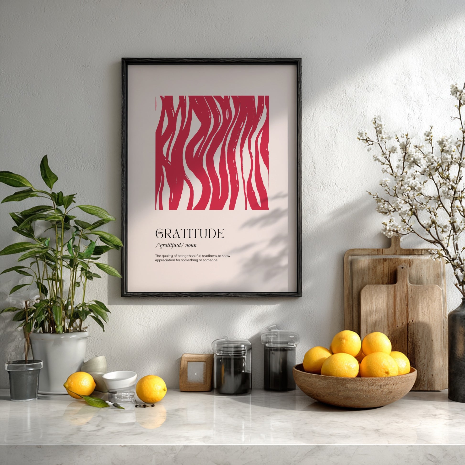Gratitude Definition: Modern Minimalist Typography Wall Art