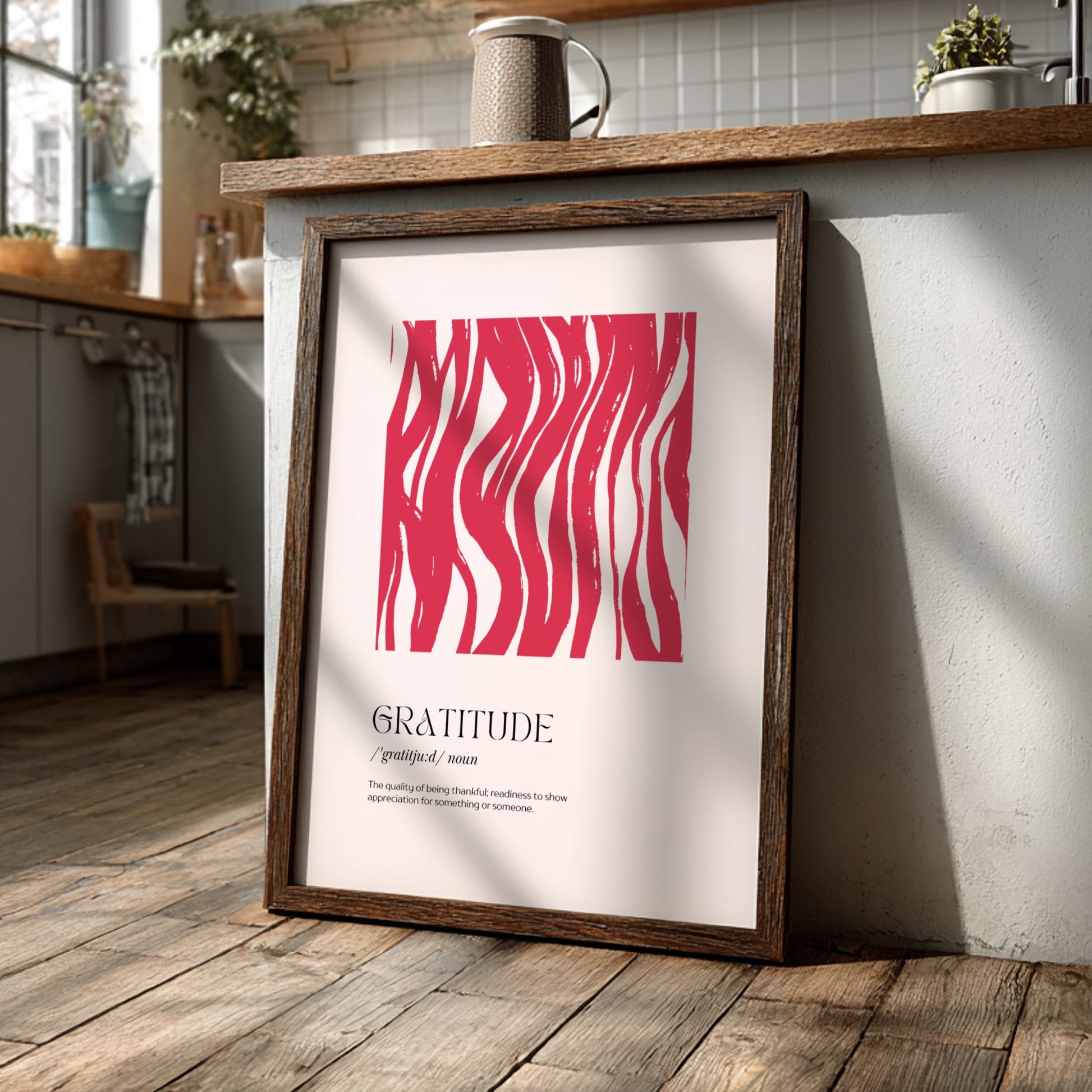 Gratitude Definition: Modern Minimalist Typography Wall Art