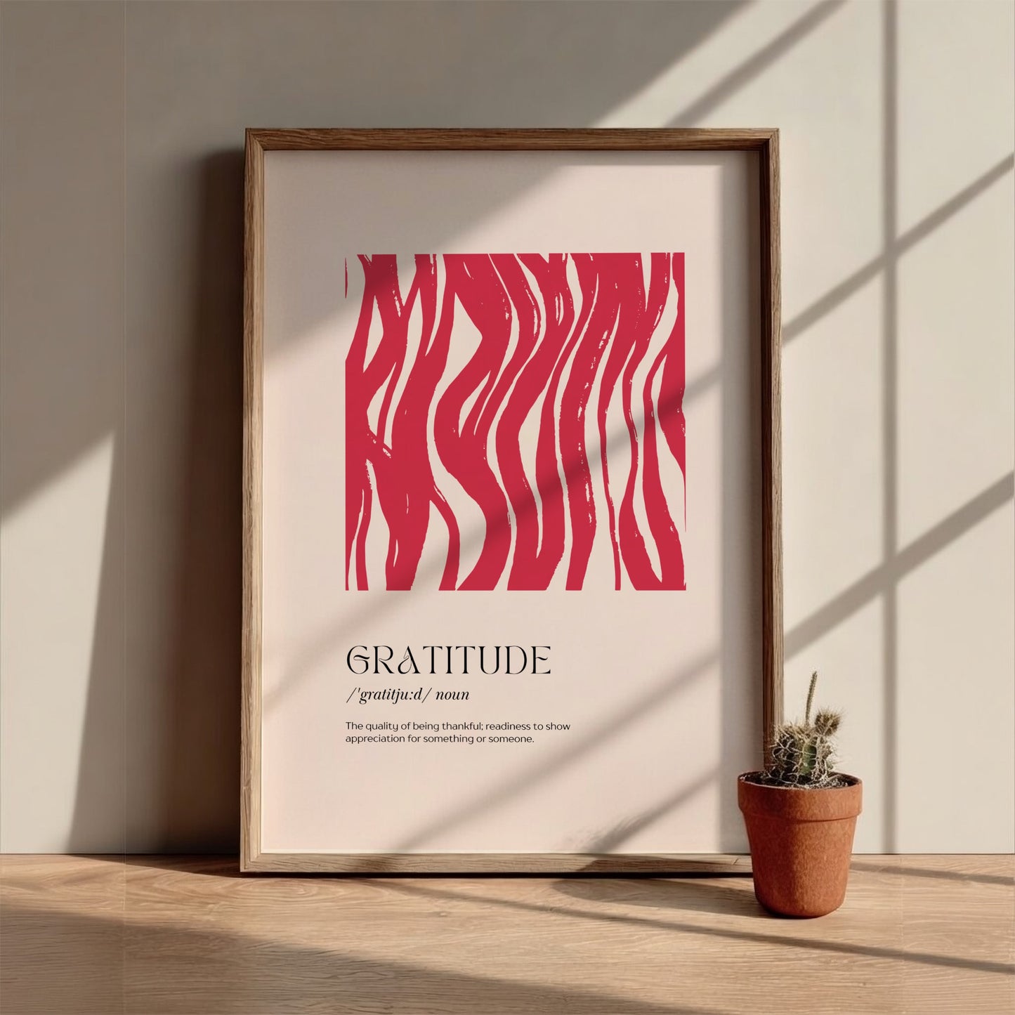 Gratitude Definition: Modern Minimalist Typography Wall Art