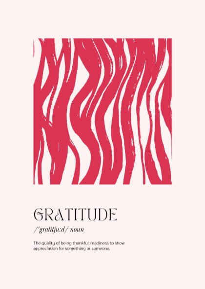 Gratitude Definition: Modern Minimalist Typography Wall Art