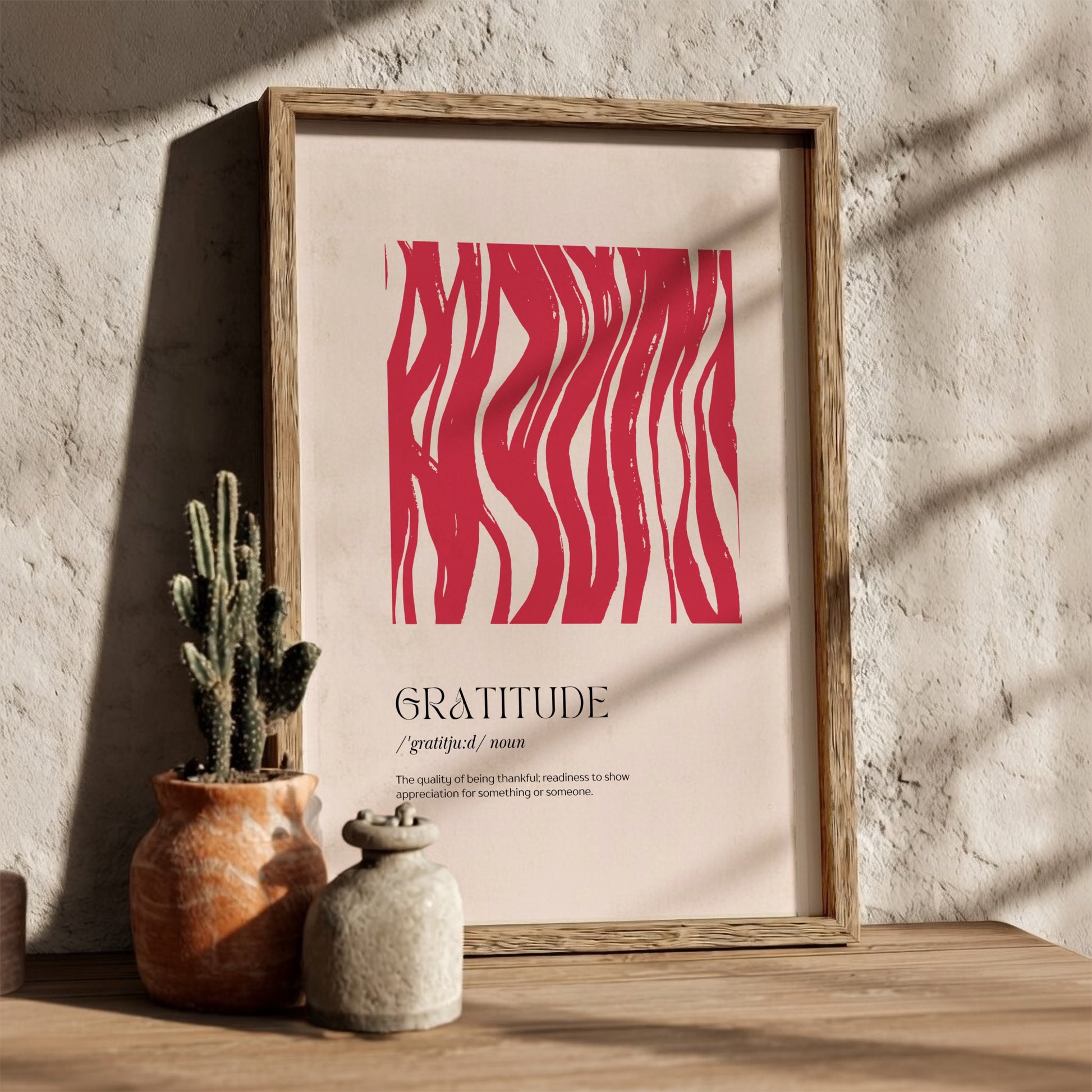Gratitude Definition: Modern Minimalist Typography Wall Art