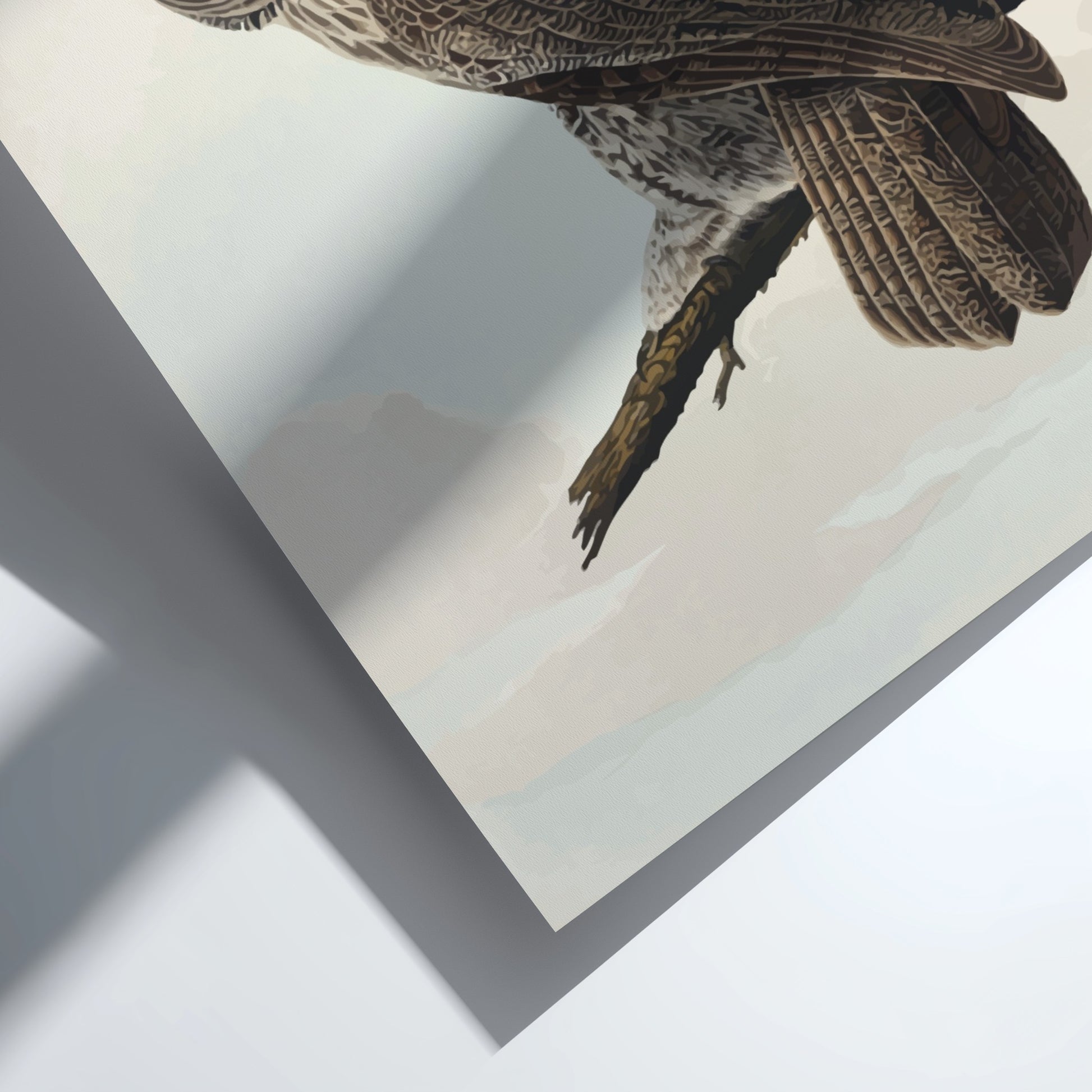 Great Cinereous Owl poster featuring vintage bird art with intricate details and natural colors