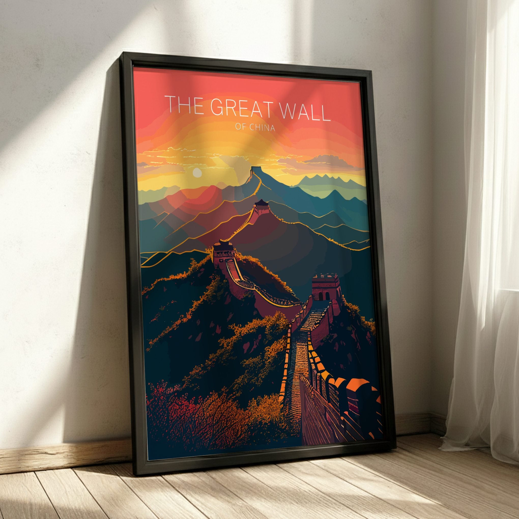 Asian THE GREAT WALL OF CHINA PRINT - RETRO POSTER