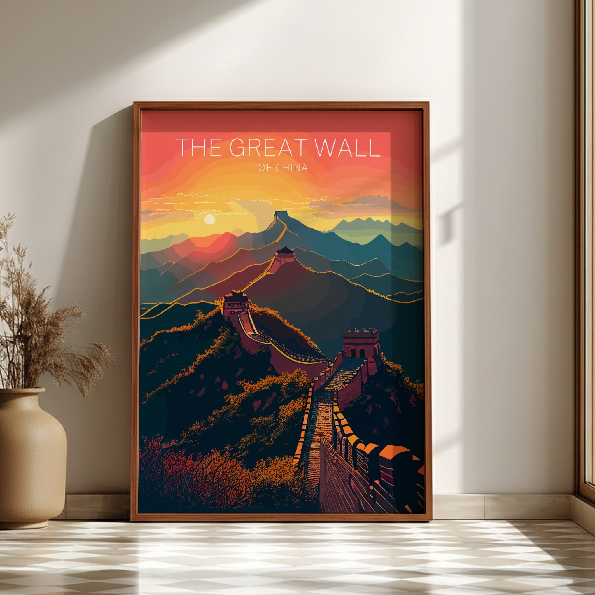 Asian THE GREAT WALL OF CHINA PRINT - RETRO POSTER