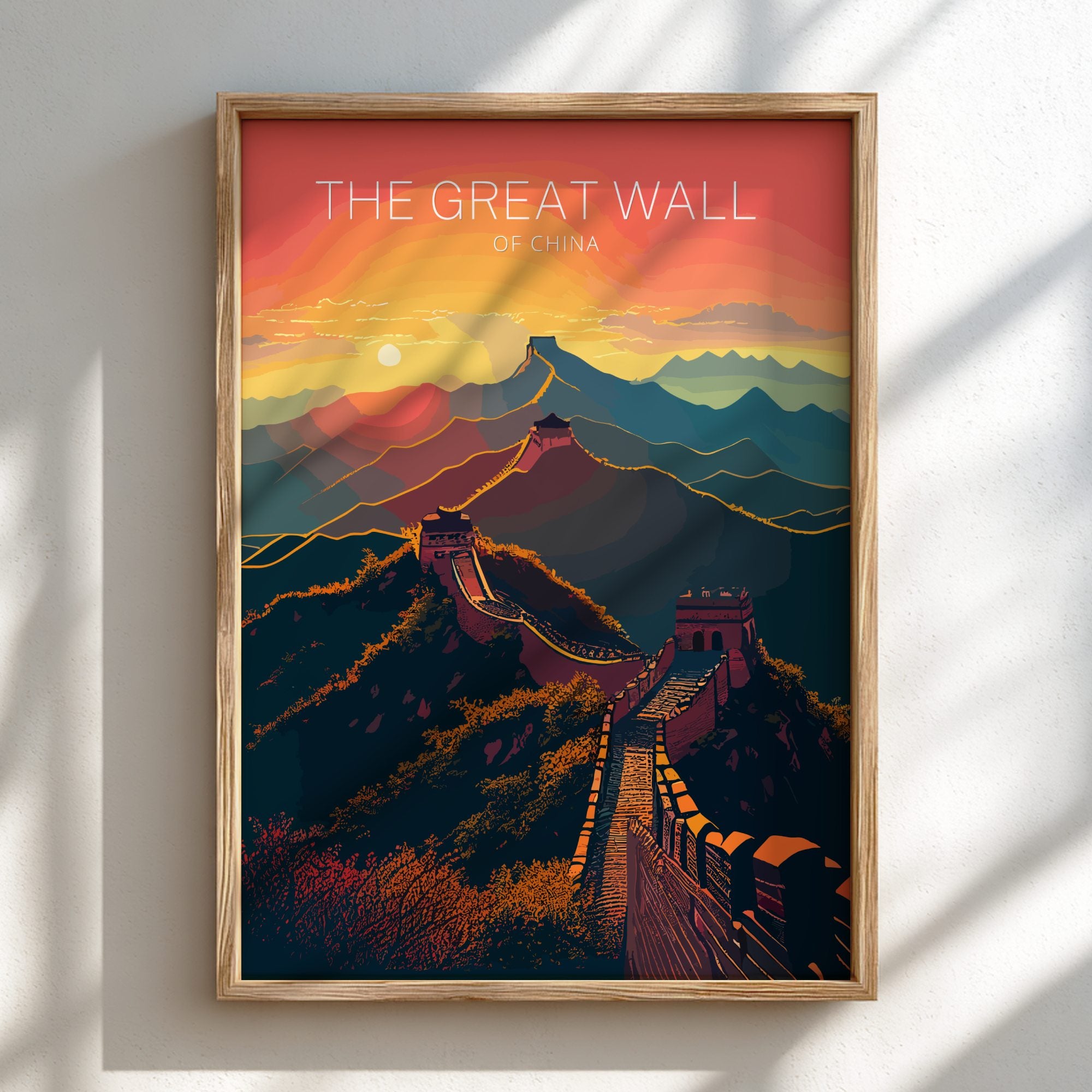 Asian THE GREAT WALL OF CHINA PRINT - RETRO POSTER
