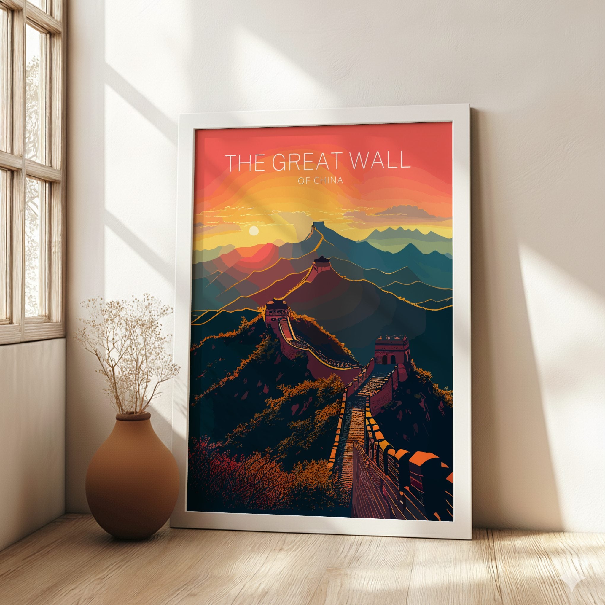 Asian THE GREAT WALL OF CHINA PRINT - RETRO POSTER