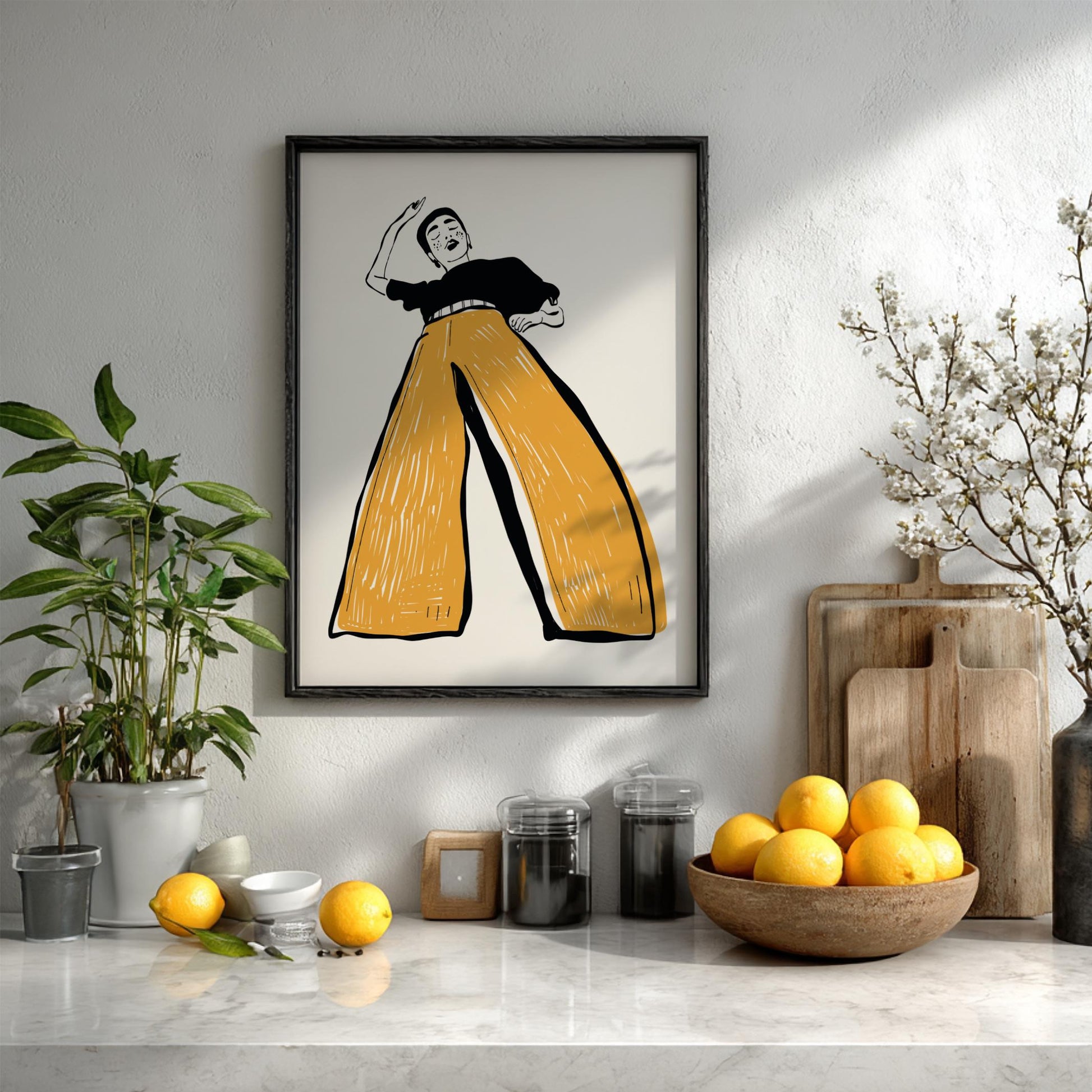 Seventies Soul Modern Art - The Groovy Girl Retro Wall Print