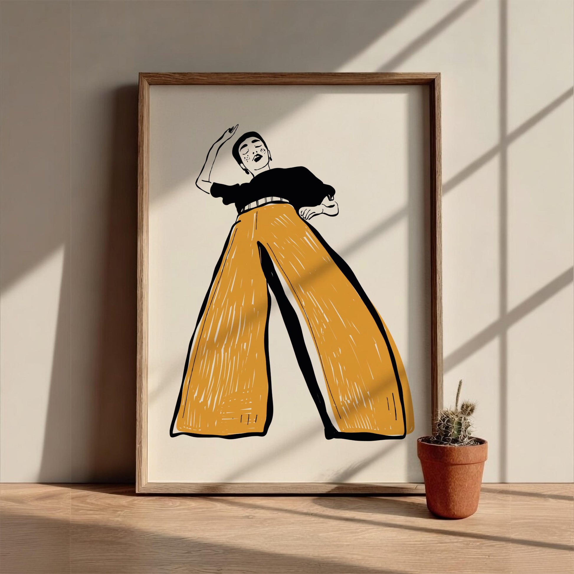 Seventies Soul Modern Art - The Groovy Girl Retro Wall Print