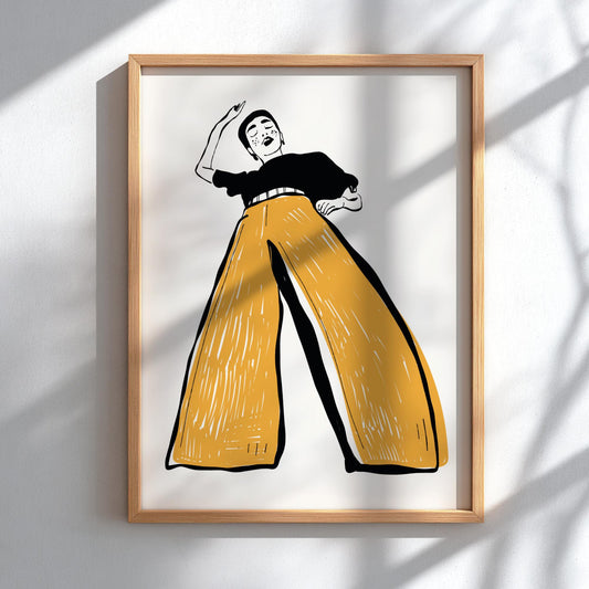 Seventies Soul Modern Art - The Groovy Girl Retro Wall Print