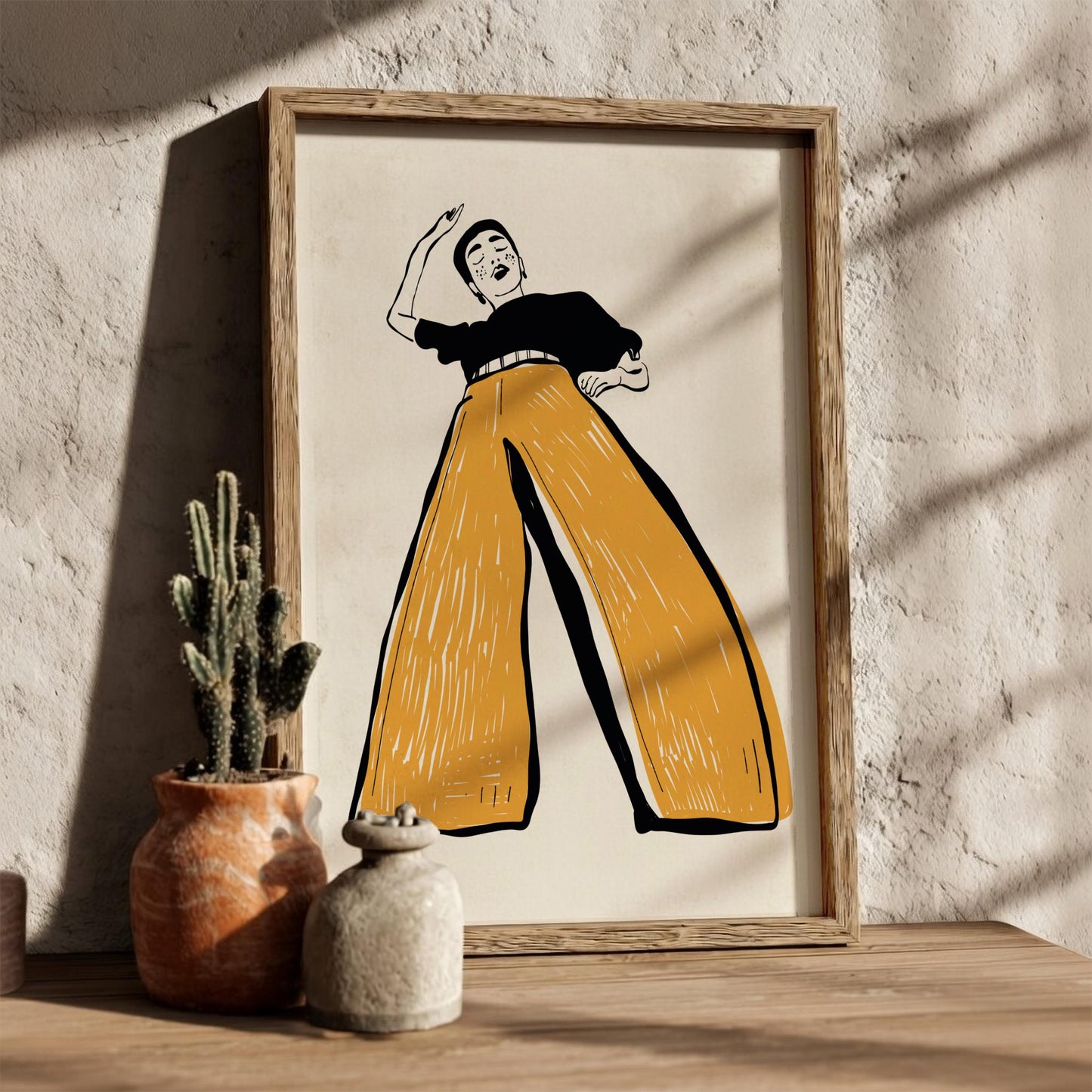 Seventies Soul Modern Art - The Groovy Girl Retro Wall Print