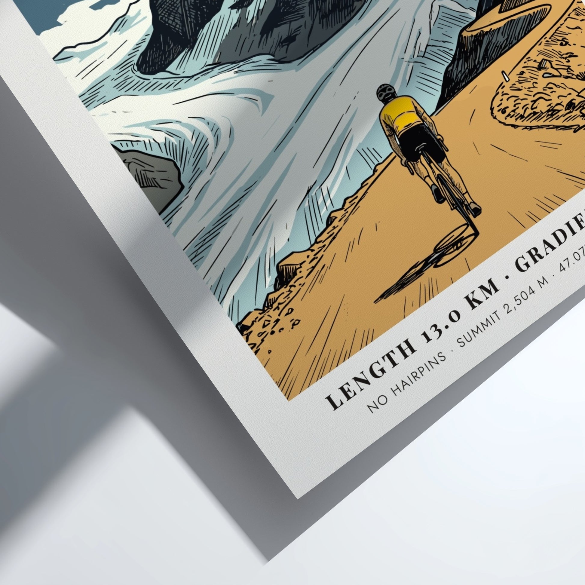 Poster of a cyclist riding up the Grossglockner climb in the Austrian Alps.