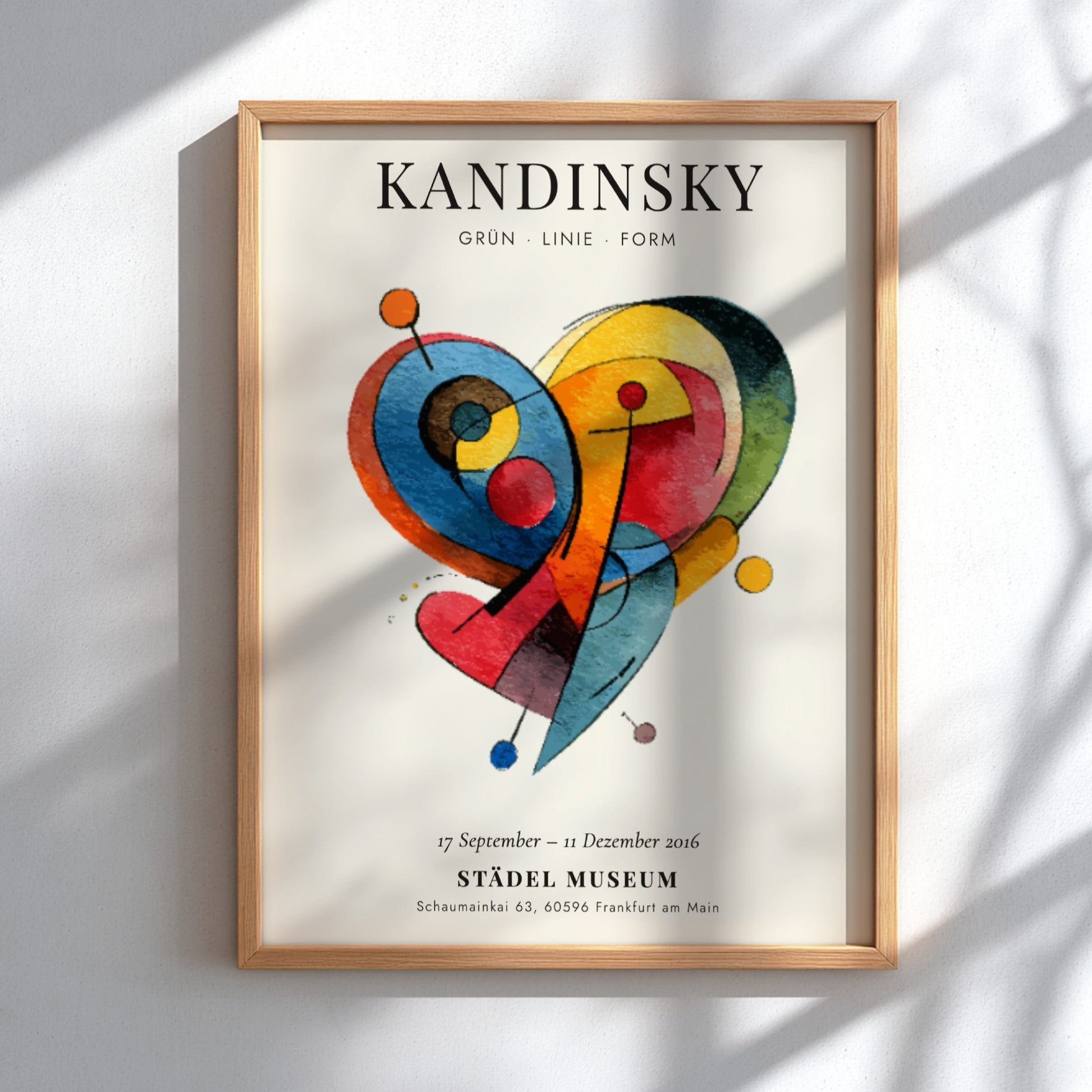 Grün Linie Form poster featuring vibrant abstract shapes and colors, ideal for modern wall decor.
