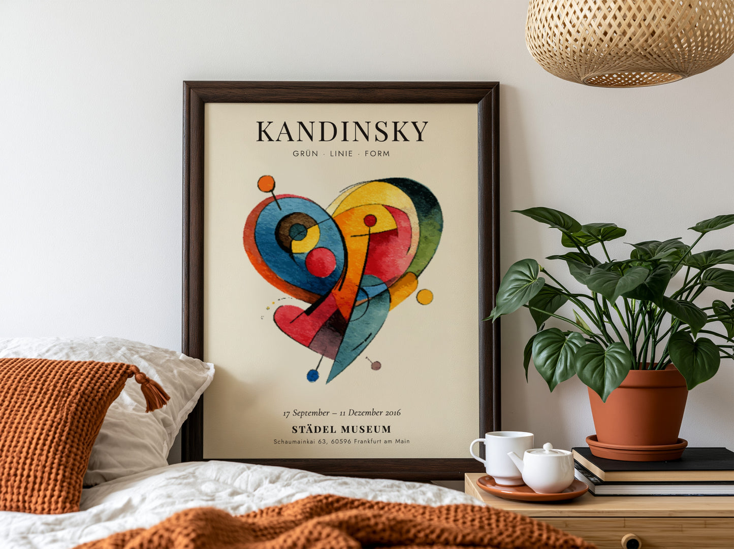 Grün Linie Form poster featuring vibrant abstract shapes and colors, ideal for modern wall decor.