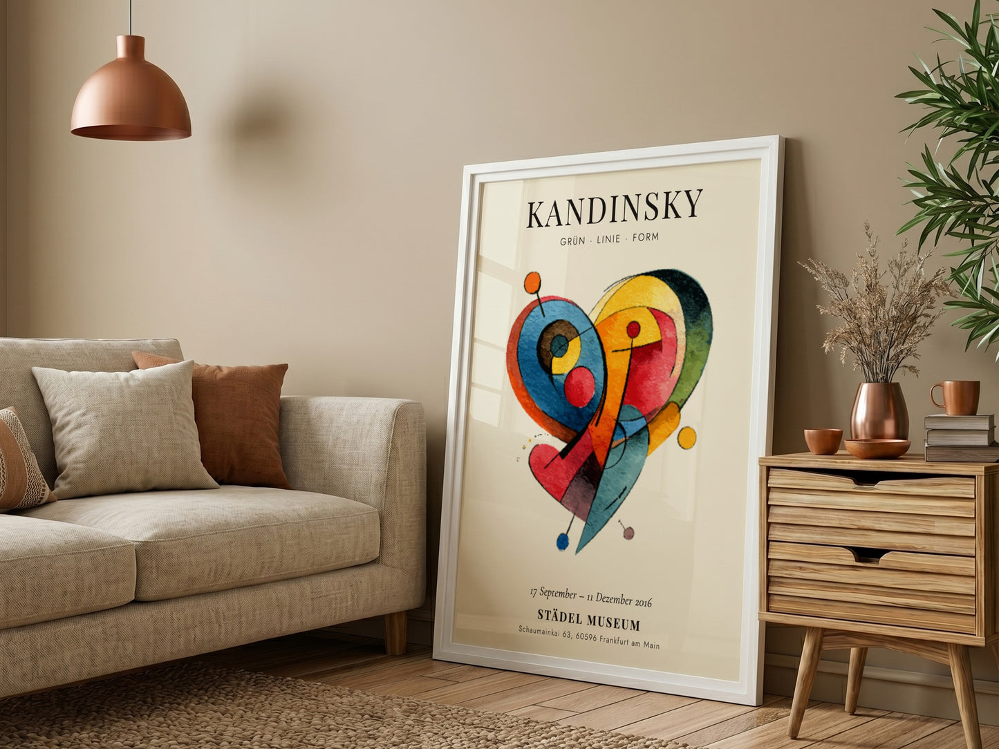 Grün Linie Form poster featuring vibrant abstract shapes and colors, ideal for modern wall decor.