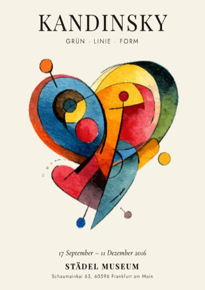 Grün Linie Form poster featuring vibrant abstract shapes and colors, ideal for modern wall decor.