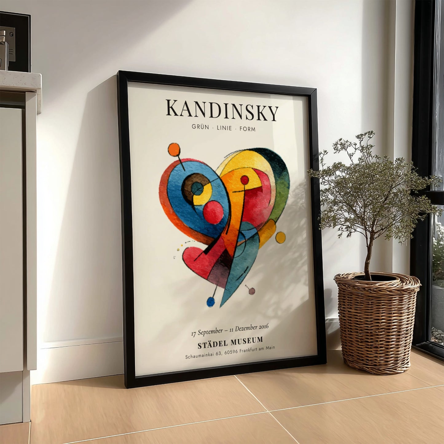 Grün Linie Form poster featuring vibrant abstract shapes and colors, ideal for modern wall decor.