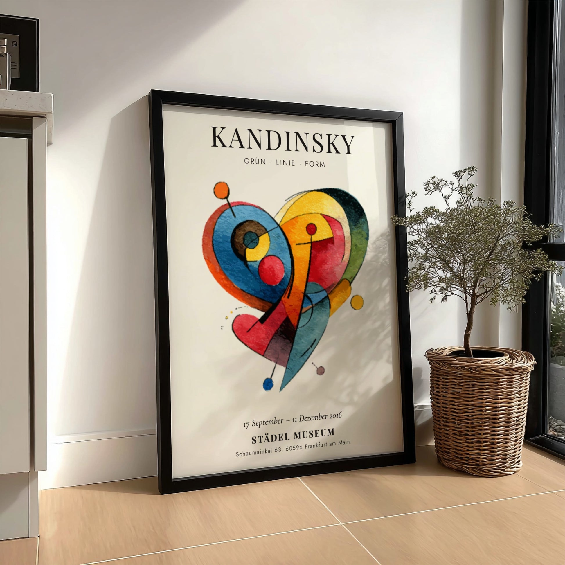 Grün Linie Form poster featuring vibrant abstract shapes and colors, ideal for modern wall decor.