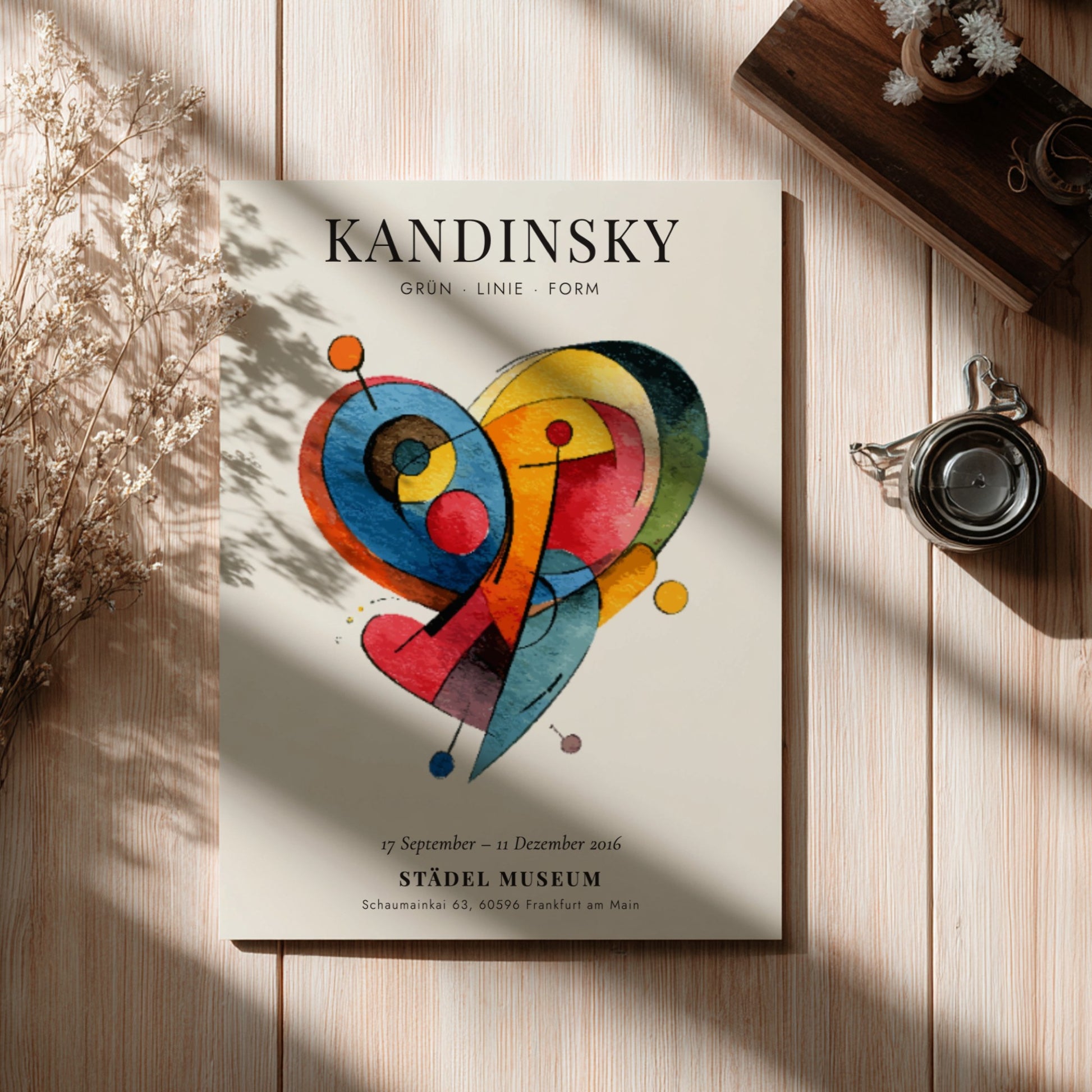 Grün Linie Form poster featuring vibrant abstract shapes and colors, ideal for modern wall decor.