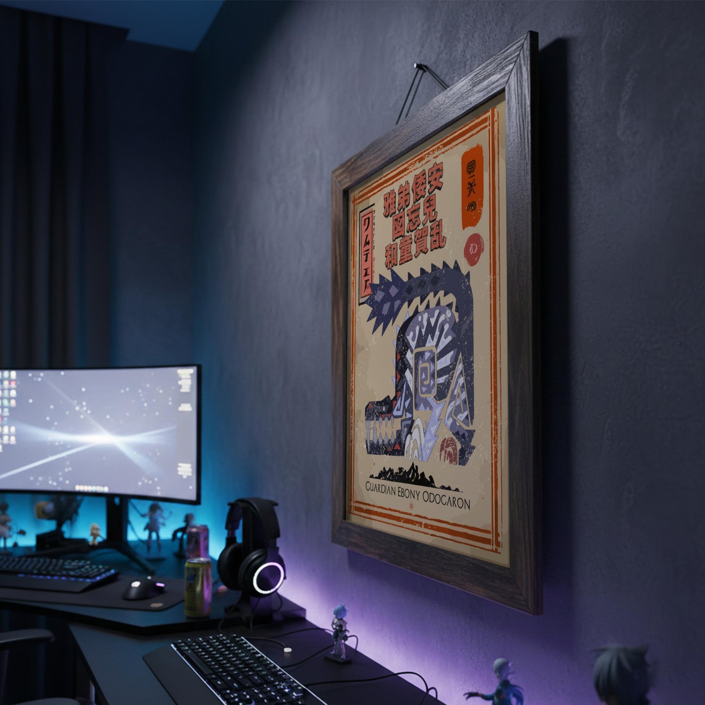 Ebony Odogaron Poster - Monster Hunter Wall Art Print