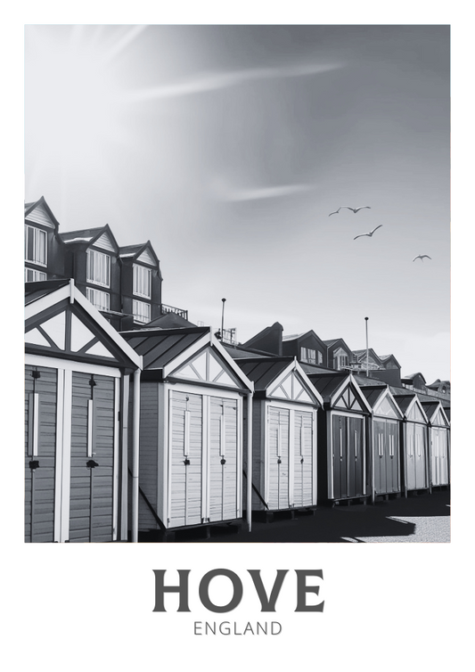 Hove Black and White Poster