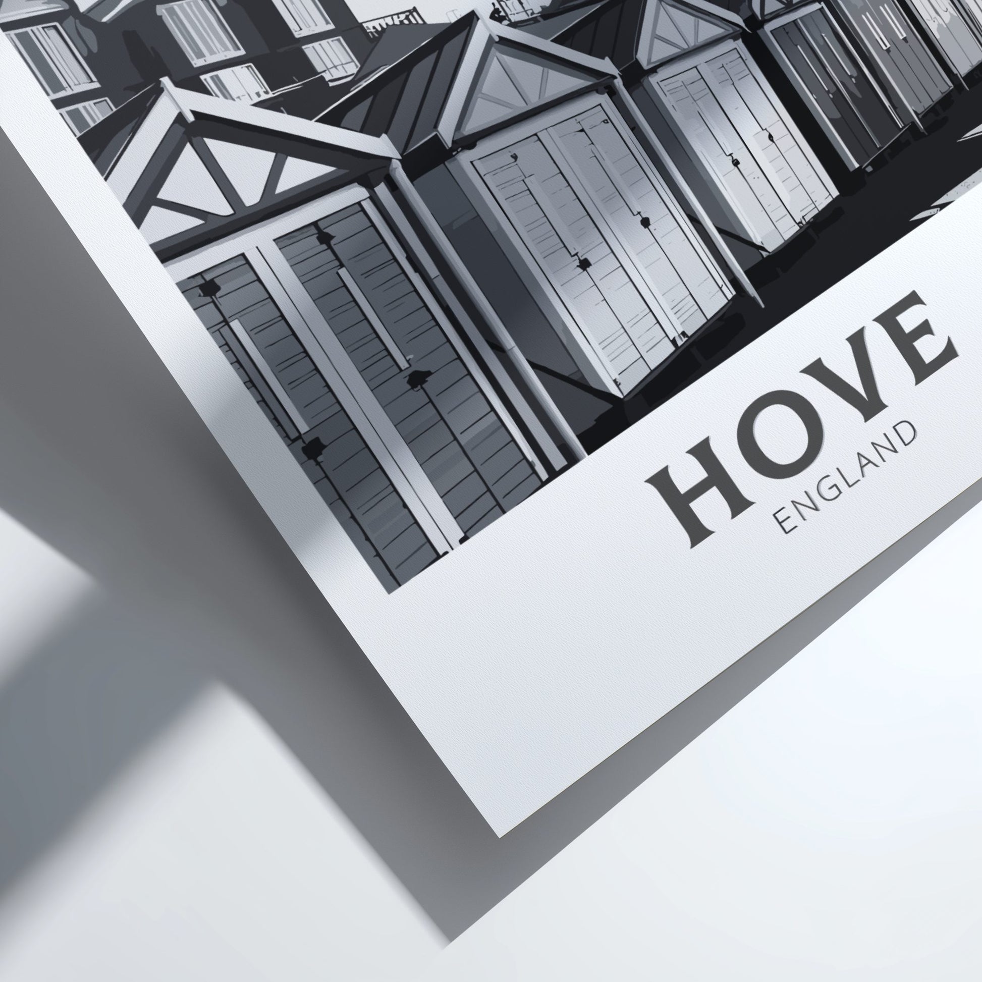 Hove black and white travel poster