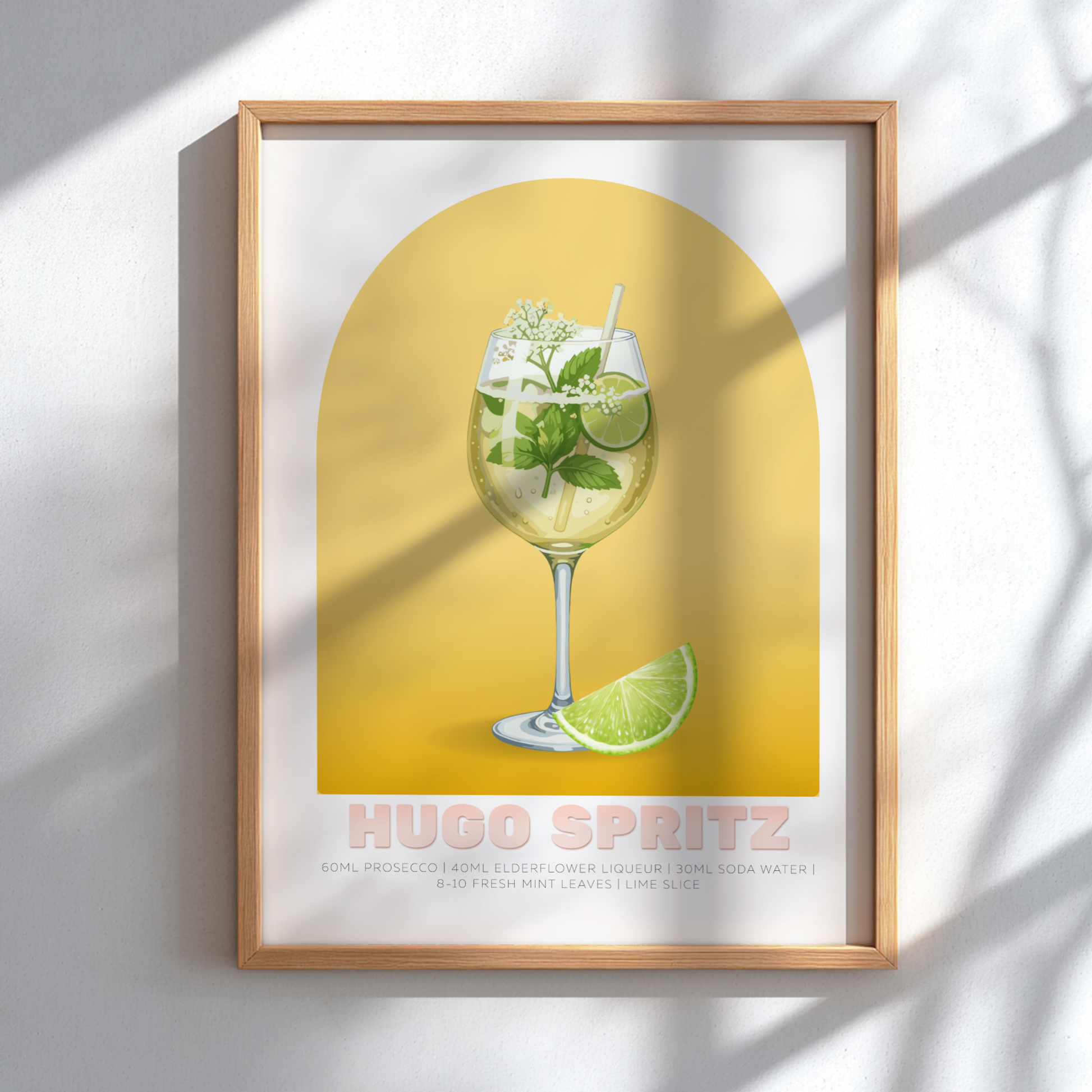 Hugo Spritz Cocktail Poster - Drinks Wall Art