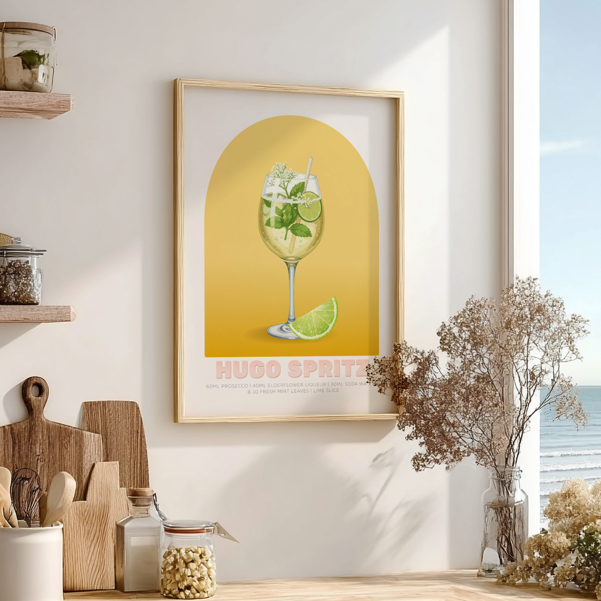 Hugo Spritz Cocktail Poster - Drinks Wall Art