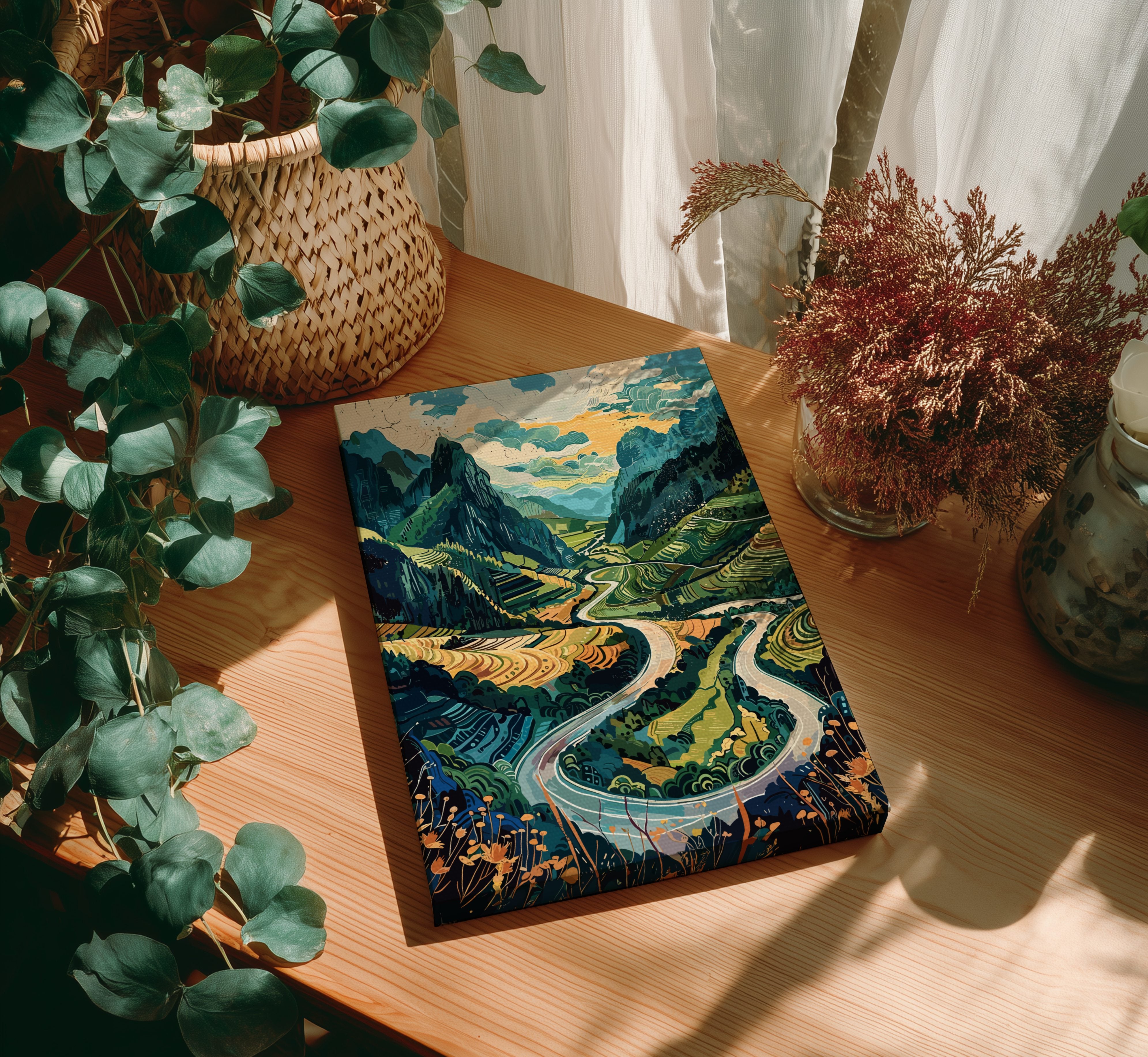 Asian HA GIANG PAINTING POSTER - VINTAGE ARTWORK