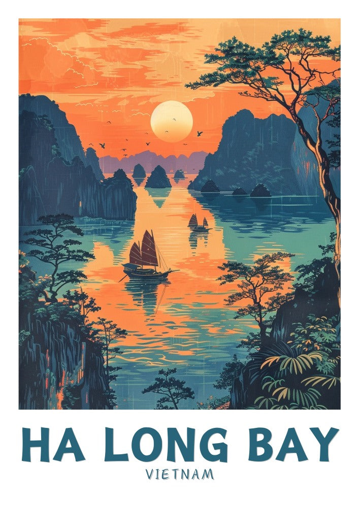 Asian HA LONG BAY POSTER - TRAVEL ARTWORK