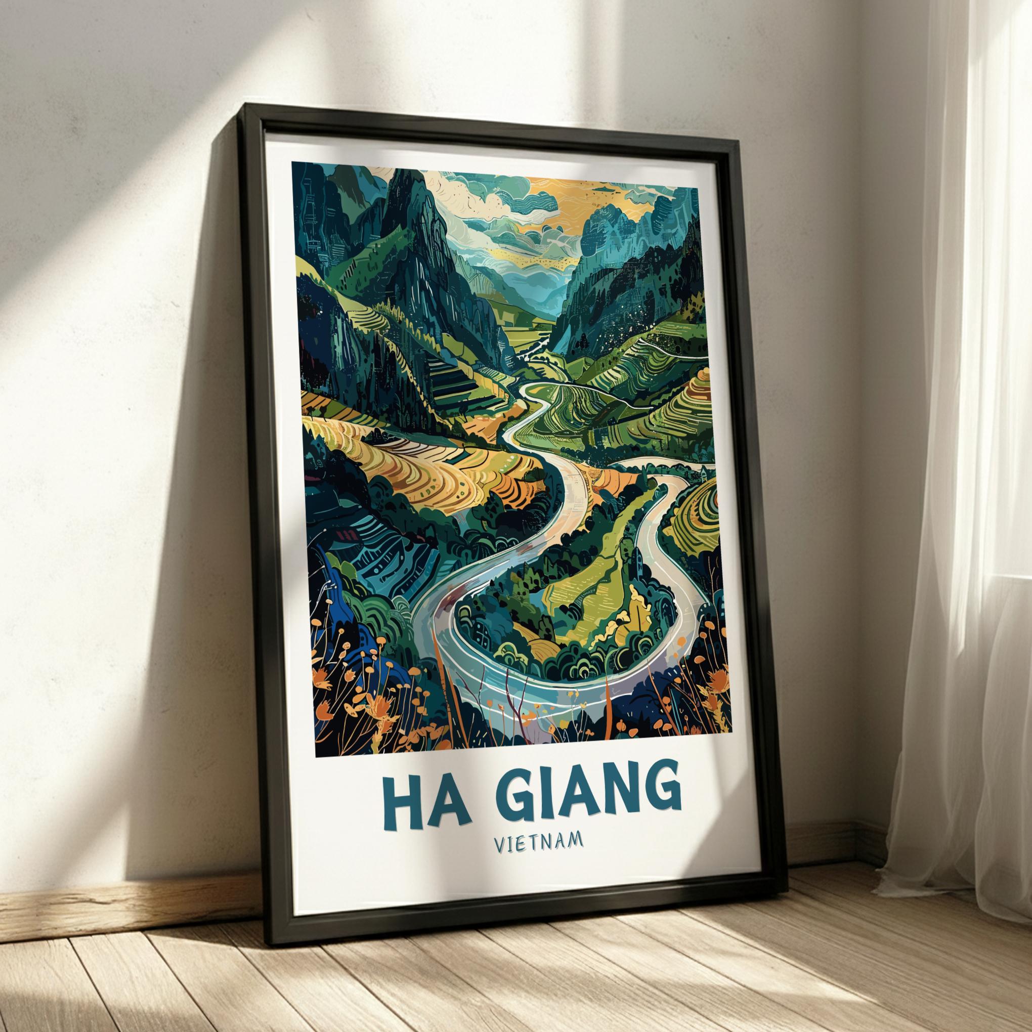 Asian HA GIANG TRAVEL POSTER - VINTAGE ARTWORK