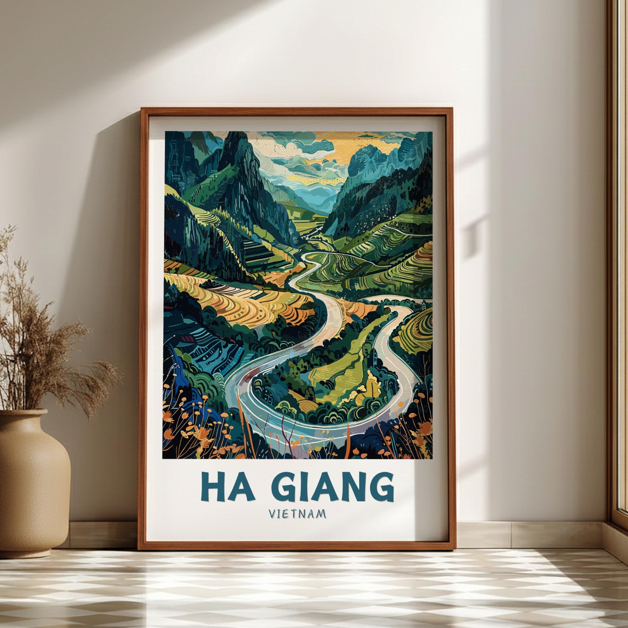 Asian HA GIANG TRAVEL POSTER - VINTAGE ARTWORK